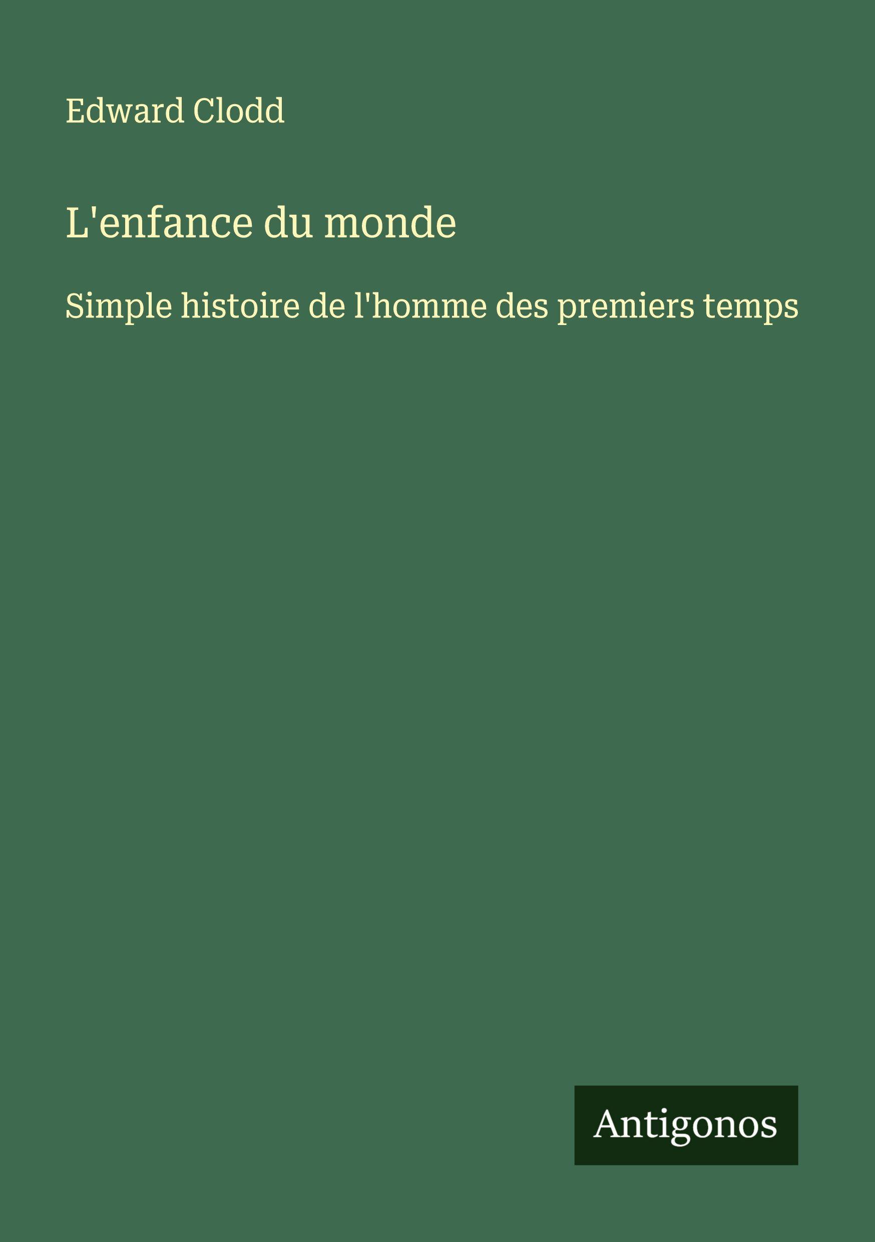 Vorderes Coverbild L'enfance du monde