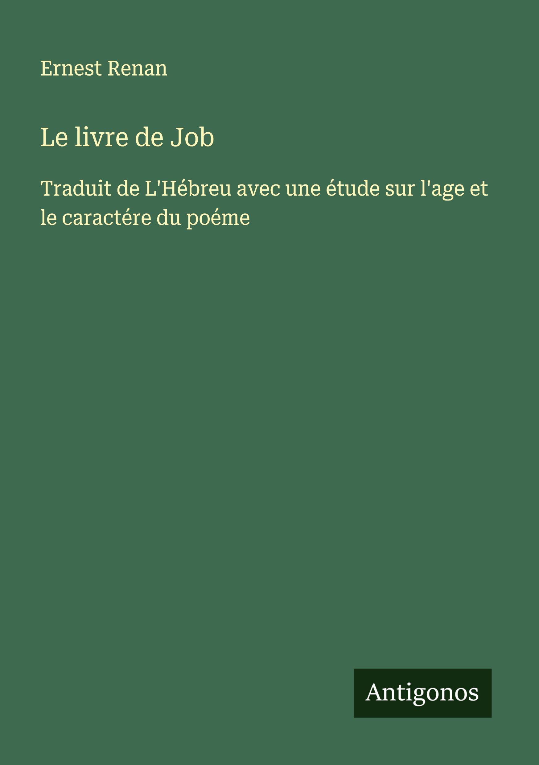 Vorderes Coverbild Le livre de Job