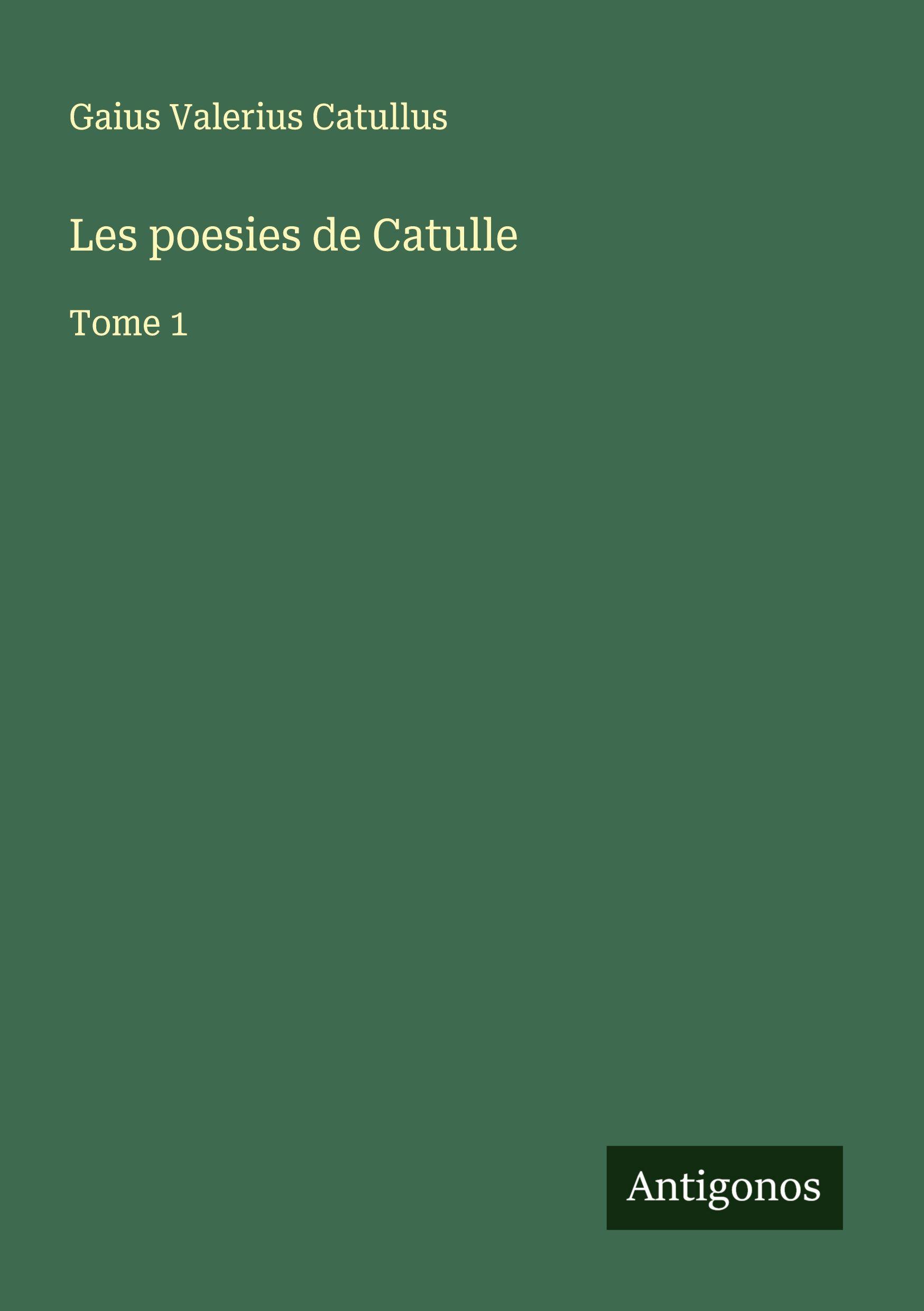Vorderes Coverbild Les poesies de Catulle