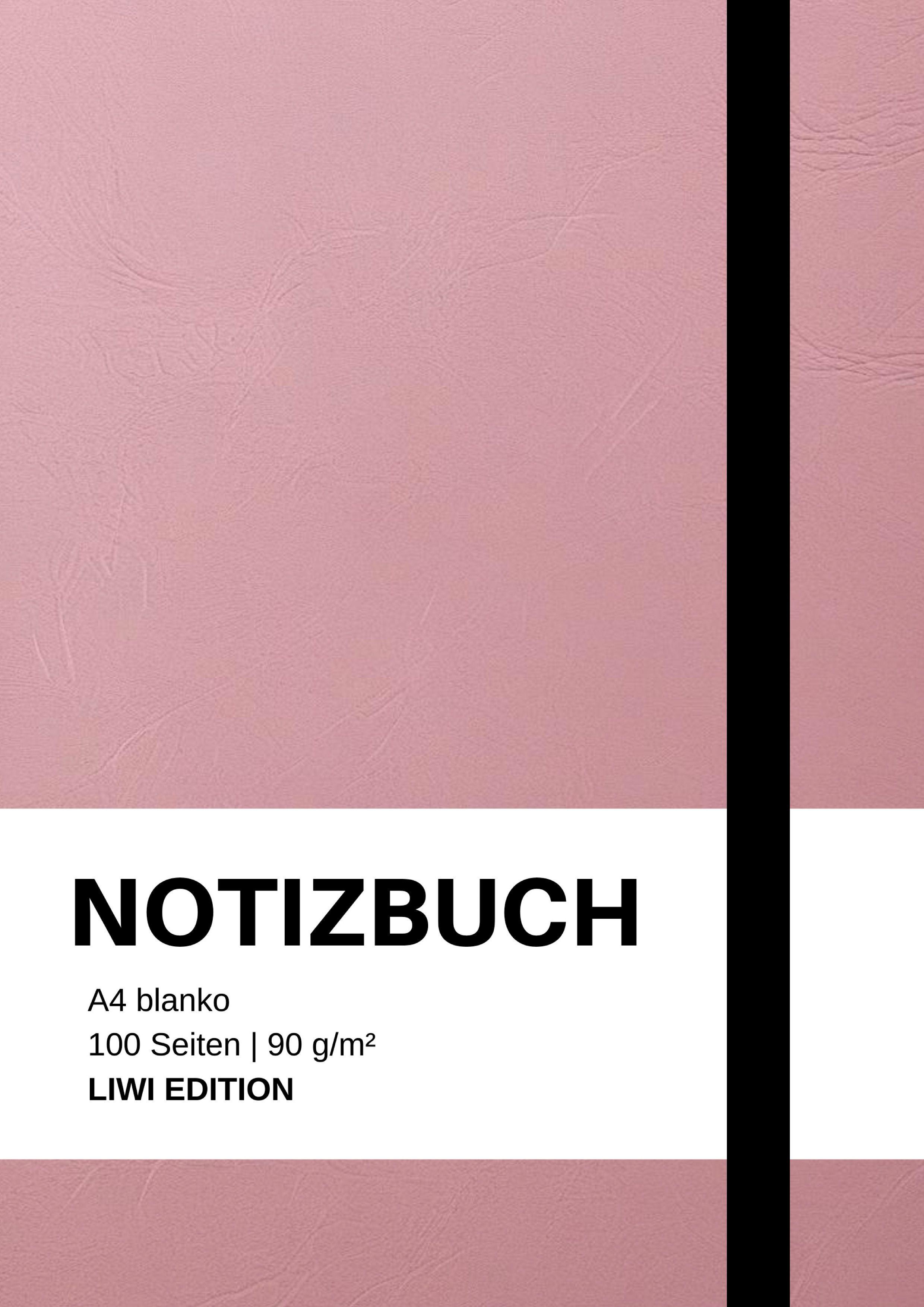Vorderes Coverbild Notizbuch A4 blanko rosa - 100 Seiten Soft Cover - FSC Papier