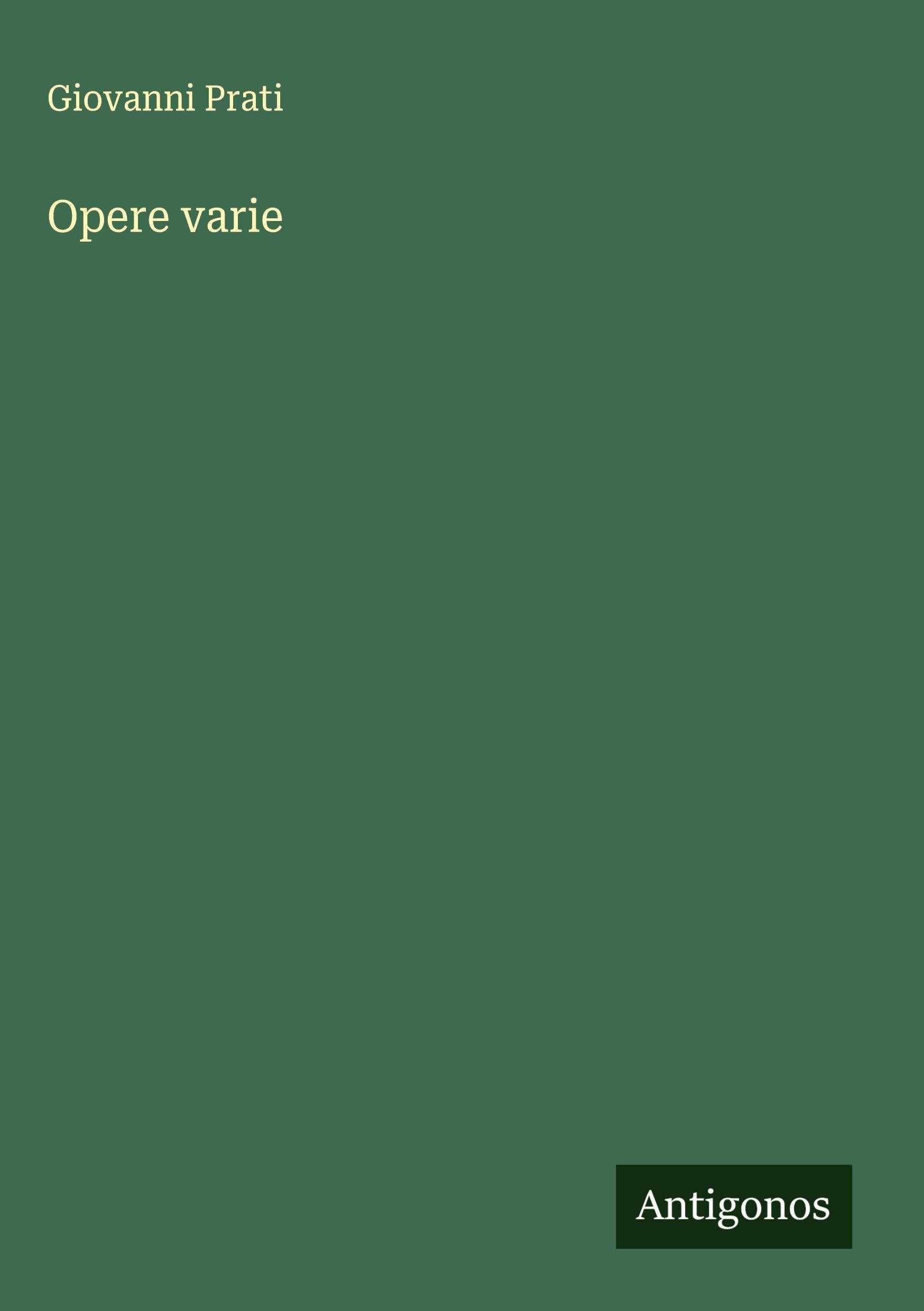 Vorderes Coverbild Opere varie
