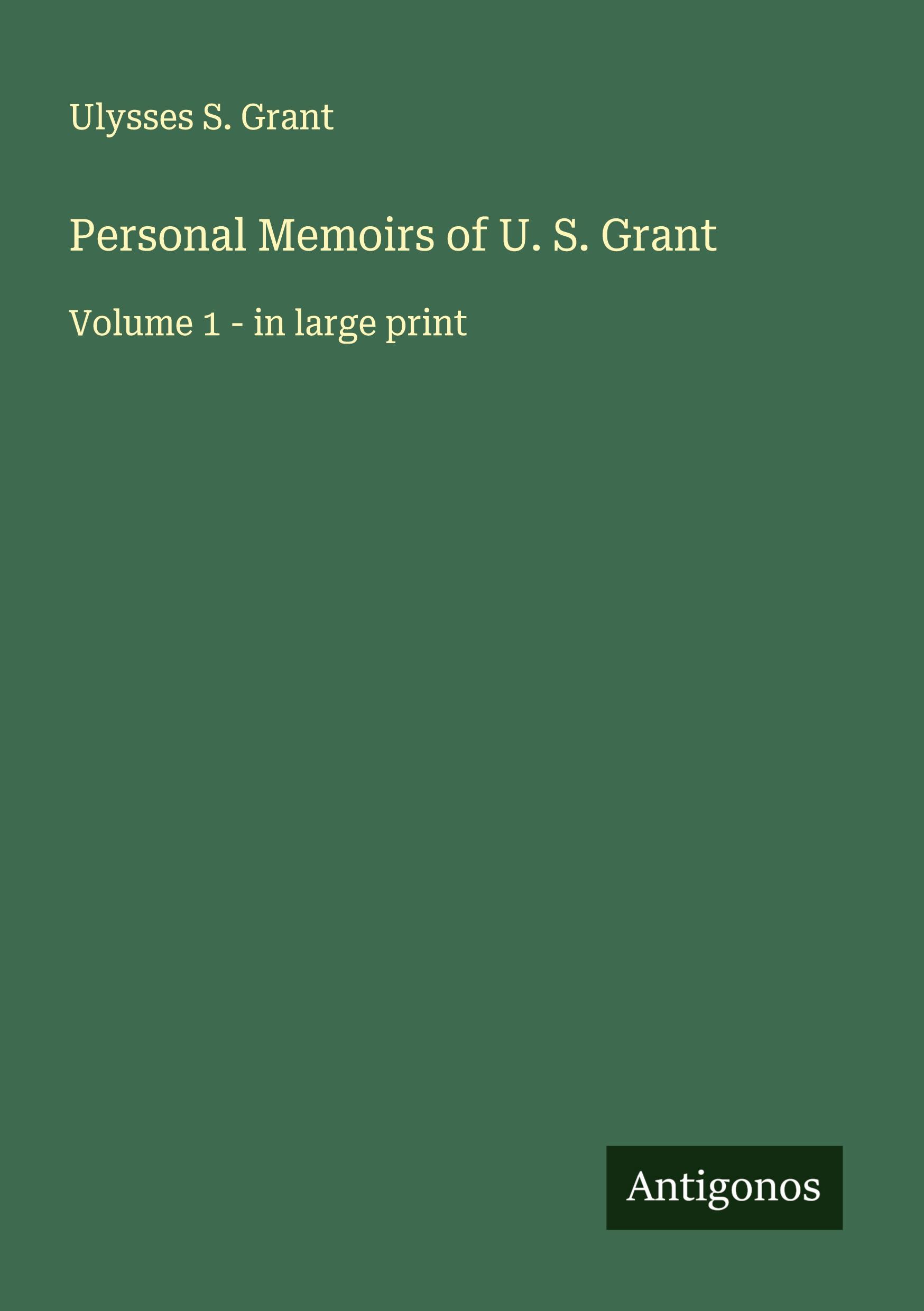 Vorderes Coverbild Personal Memoirs of U. S. Grant