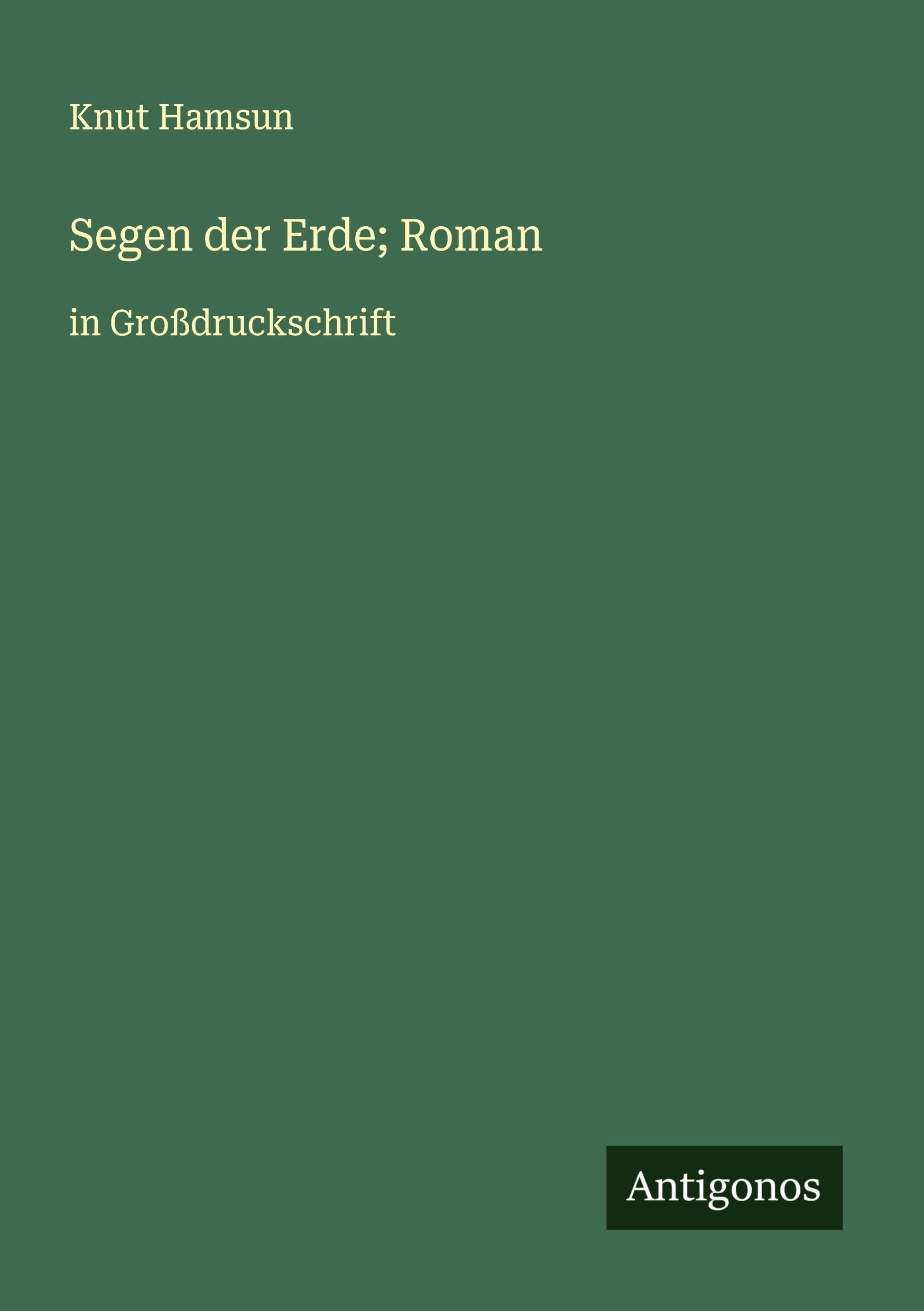 Vorderes Coverbild Segen der Erde; Roman
