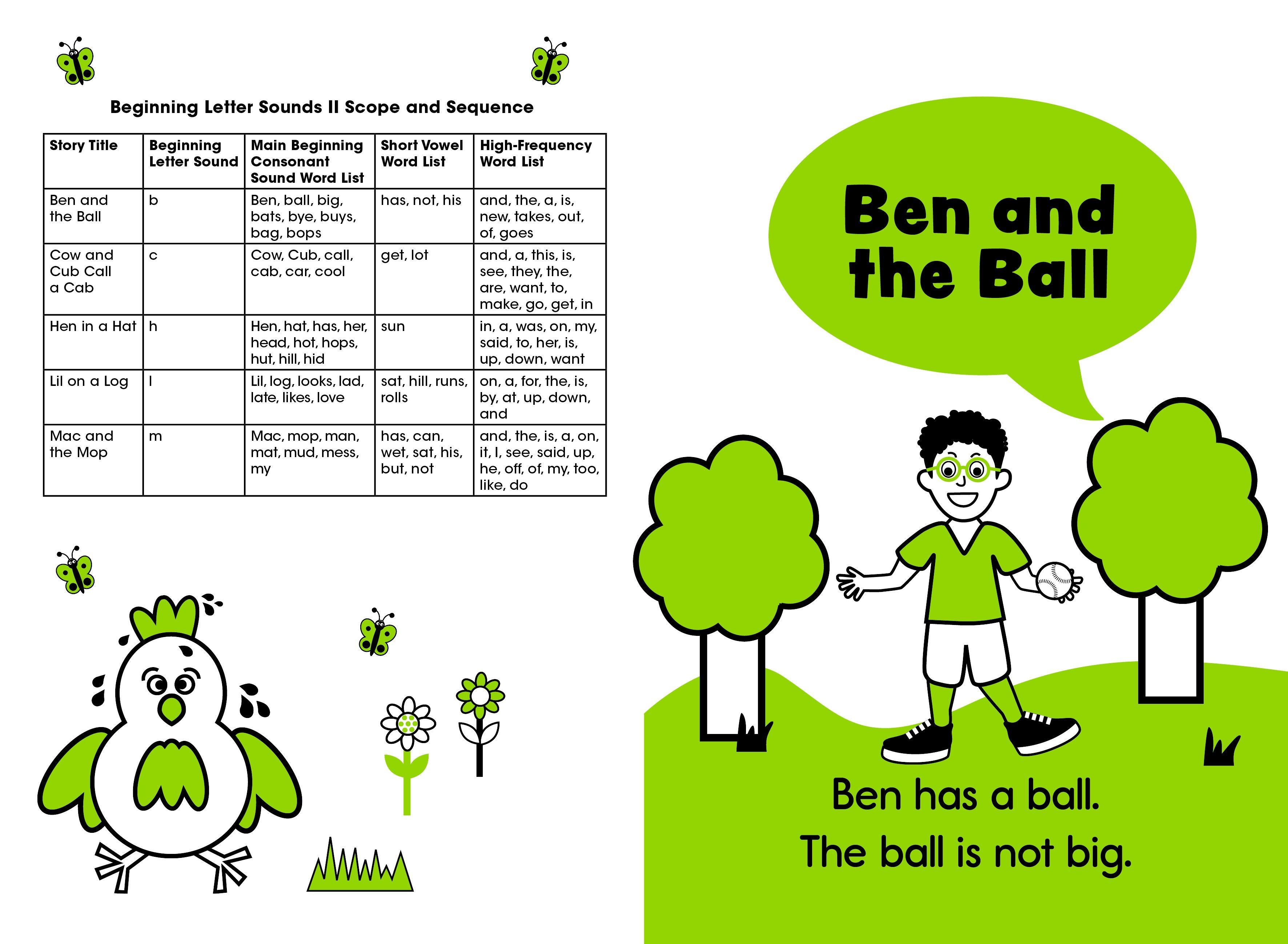 Beispielinhalt (Bild) Ben and the Ball: Beginning Letters II