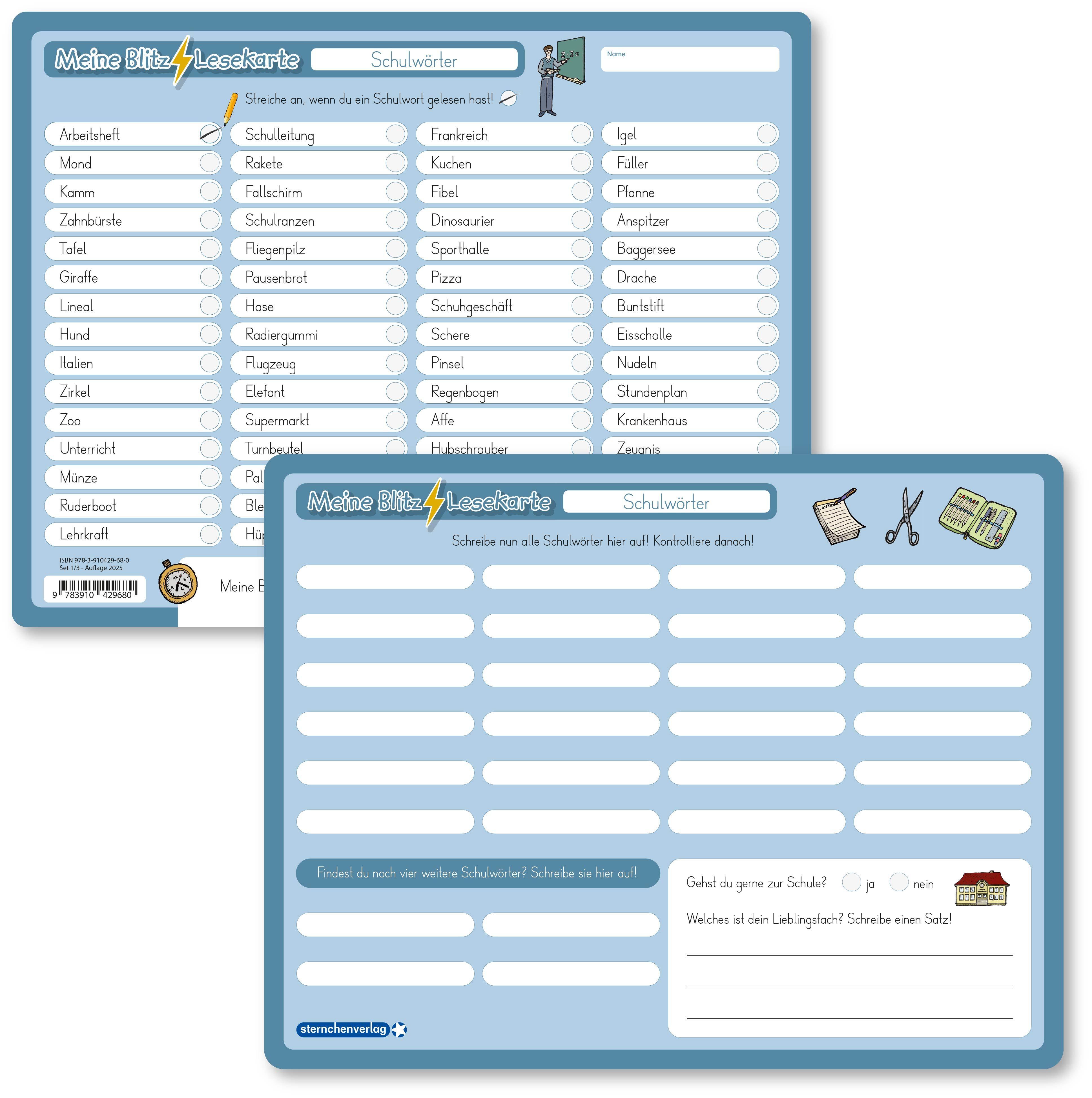 Beispielinhalt (Bild) Meine Blitzlesekarten - Suchwörter