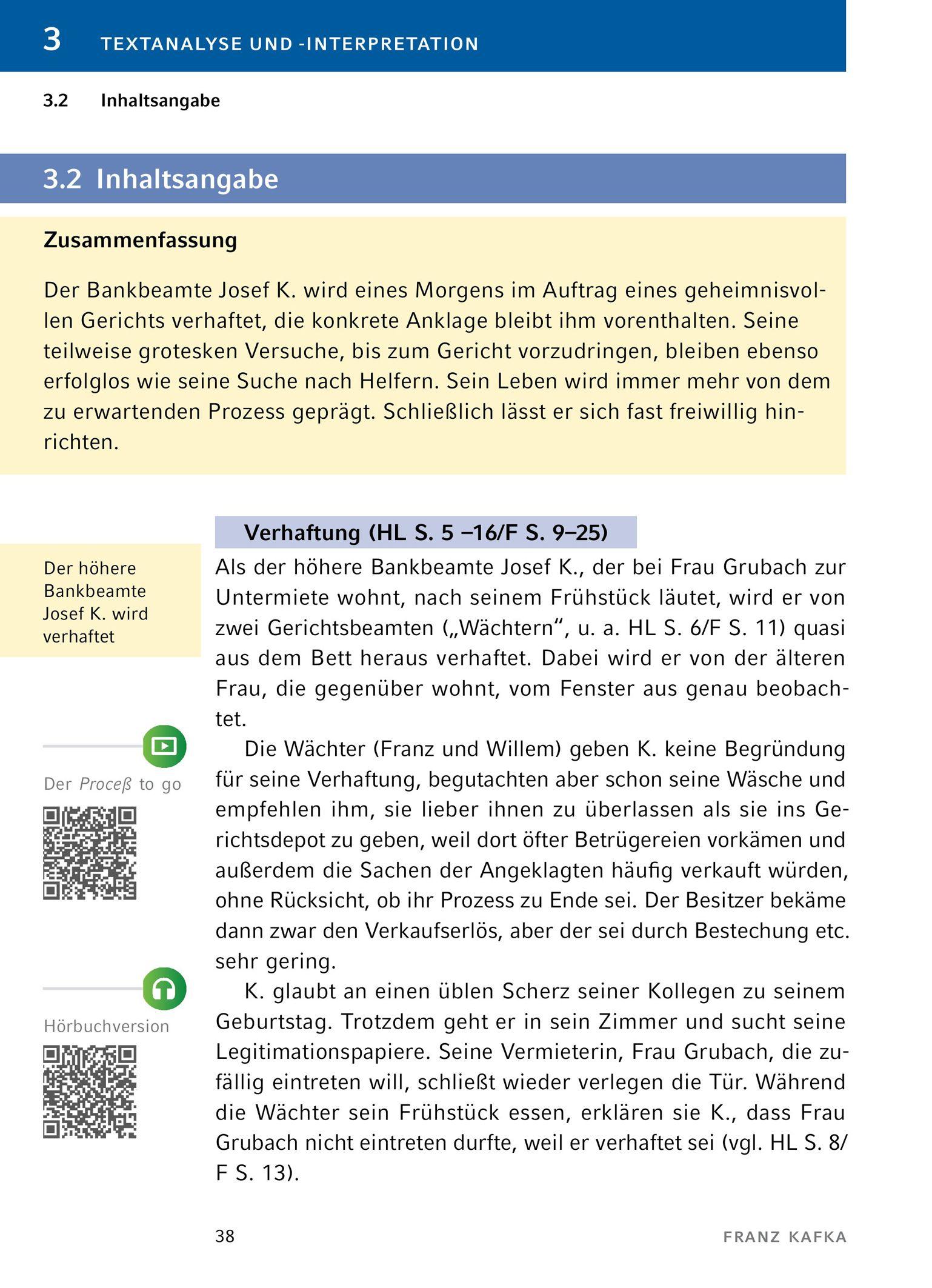 Beispielinhalt (Bild) Der Process von Franz Kafka - Textanalyse und Interpretation