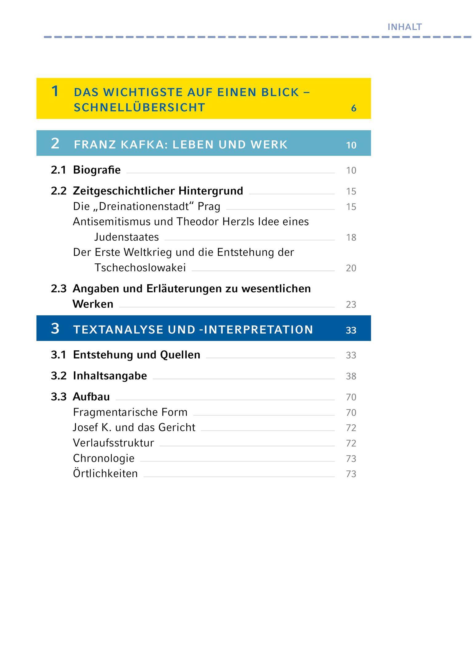 Beispielinhalt (Bild) Der Process von Franz Kafka - Textanalyse und Interpretation