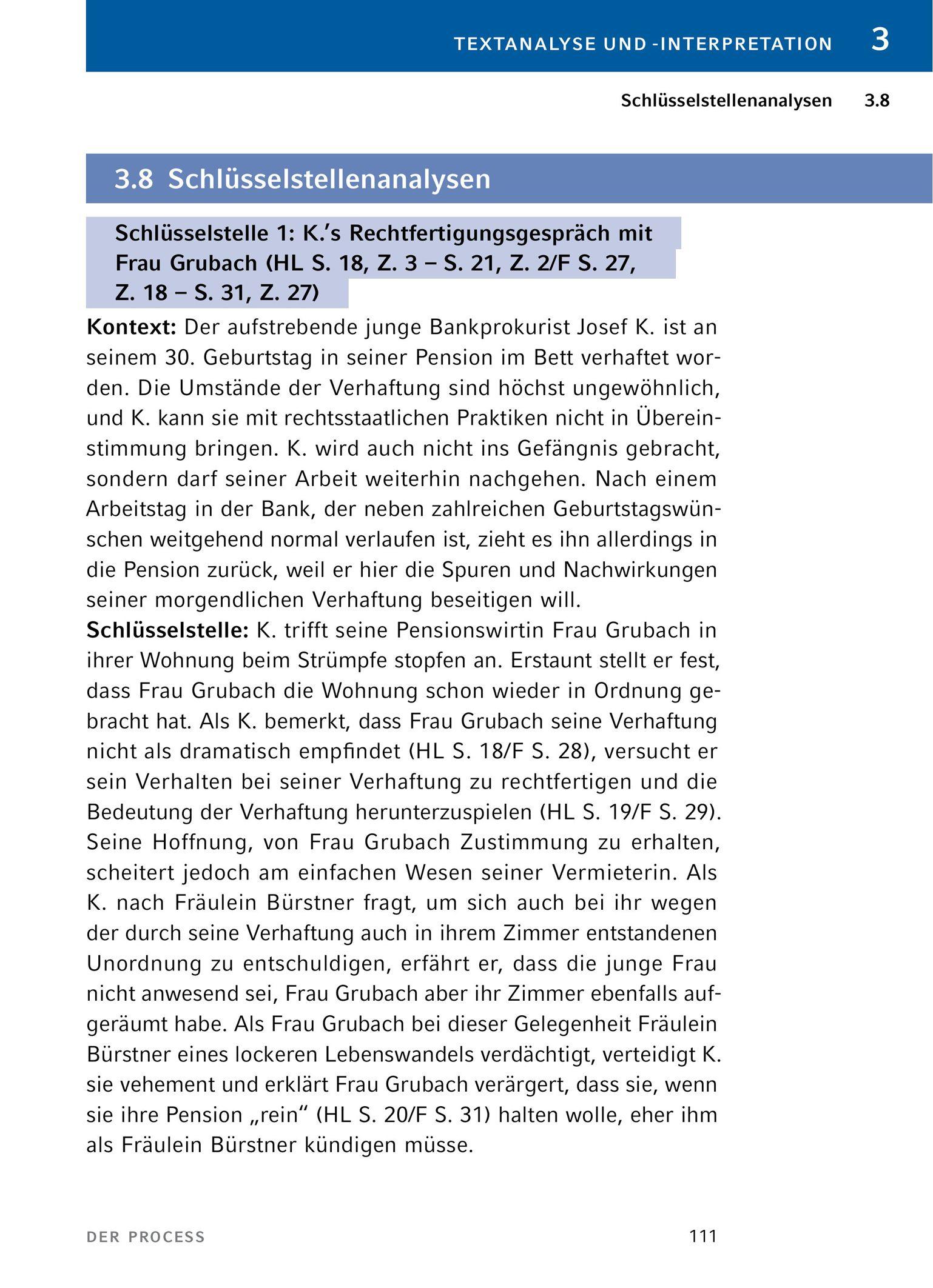 Beispielinhalt (Bild) Der Process von Franz Kafka - Textanalyse und Interpretation