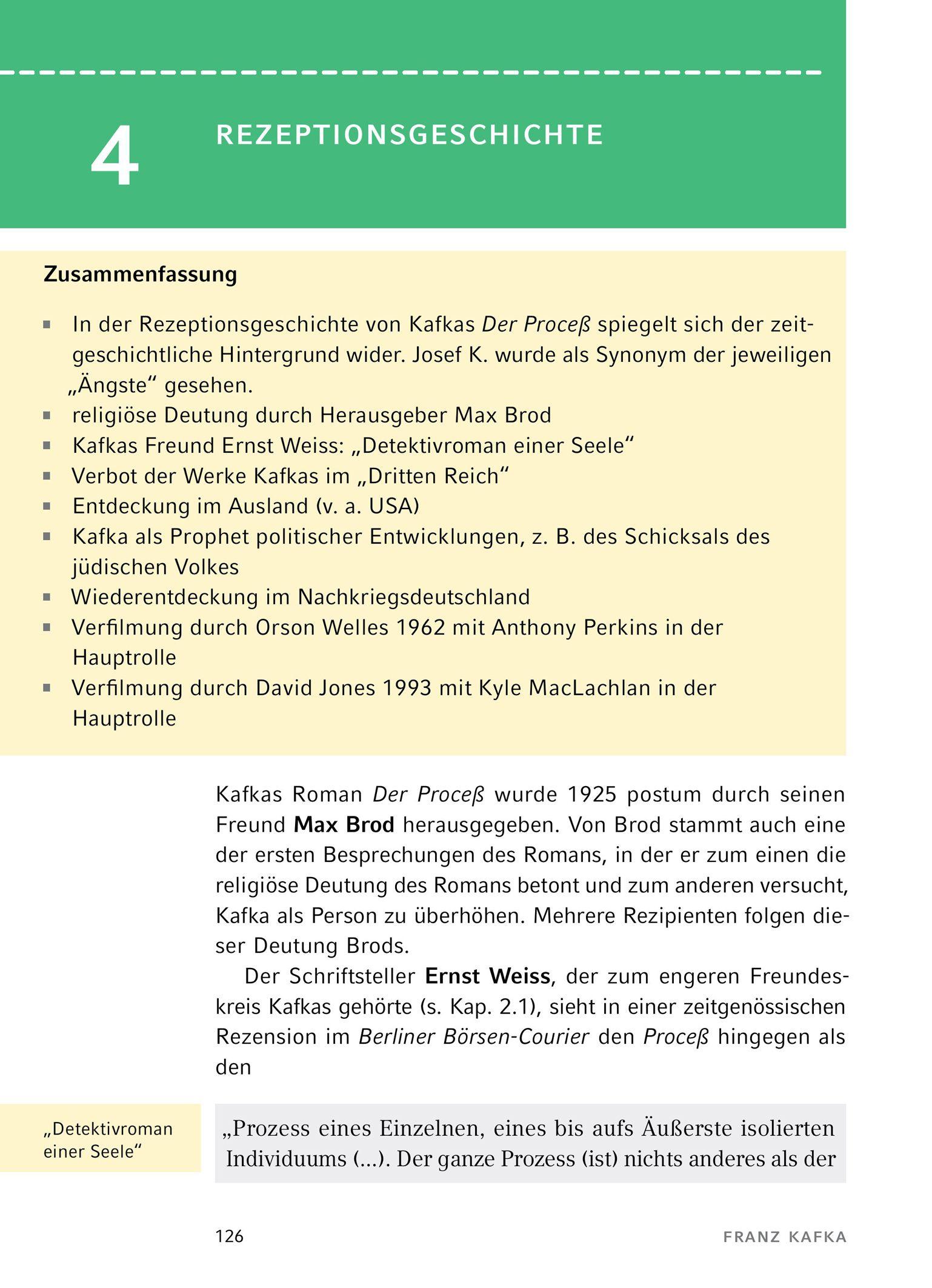 Beispielinhalt (Bild) Der Process von Franz Kafka - Textanalyse und Interpretation