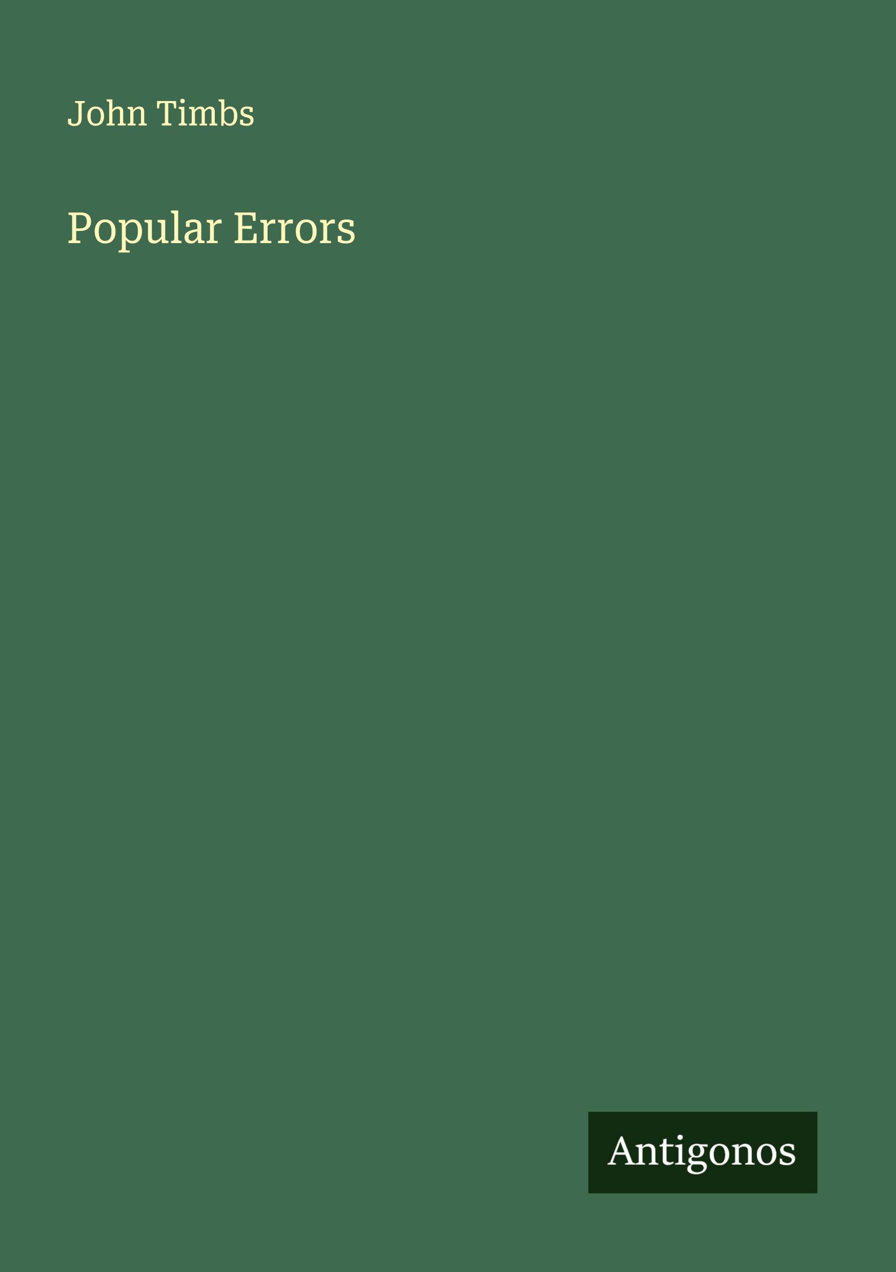 Vorderes Coverbild Popular Errors