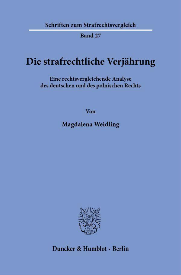 Vorderes Coverbild Die strafrechtliche Verjährung