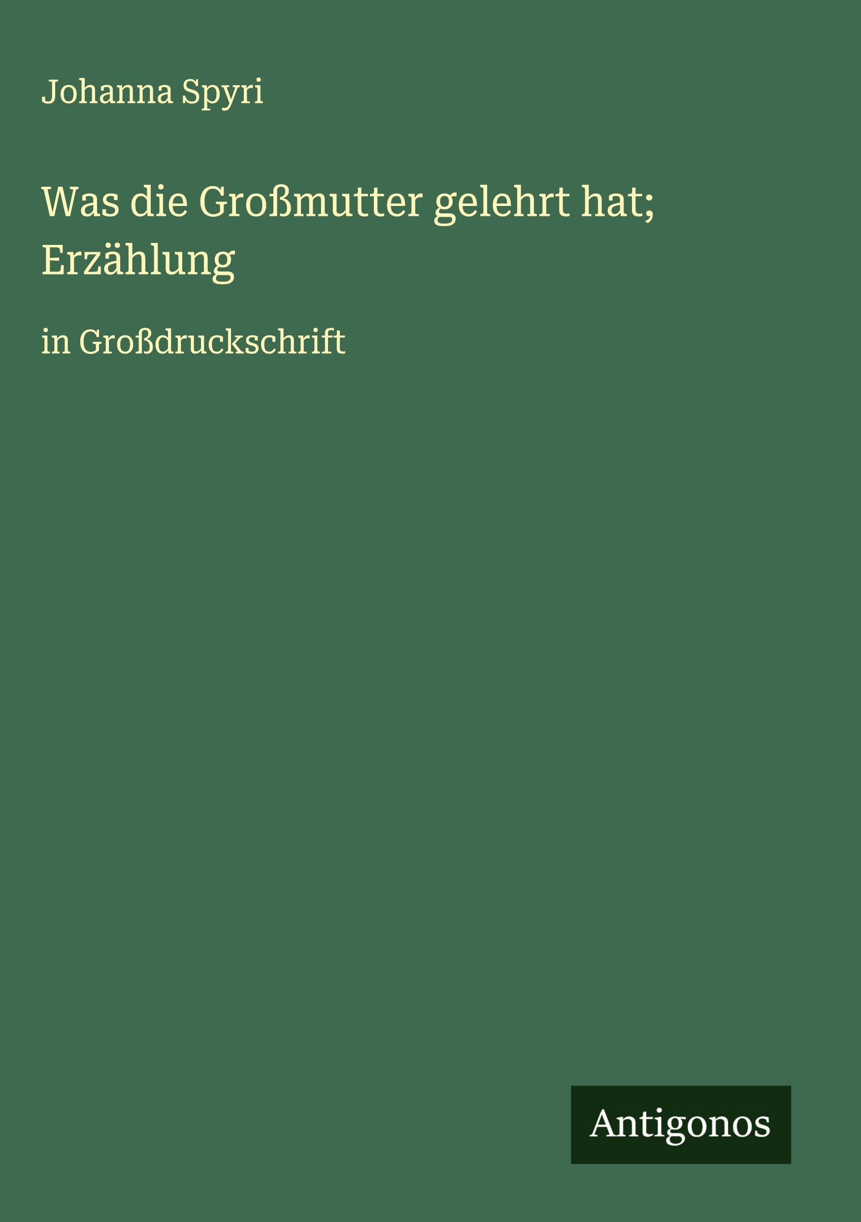 Vorderes Coverbild Was die Großmutter gelehrt hat; Erzählung