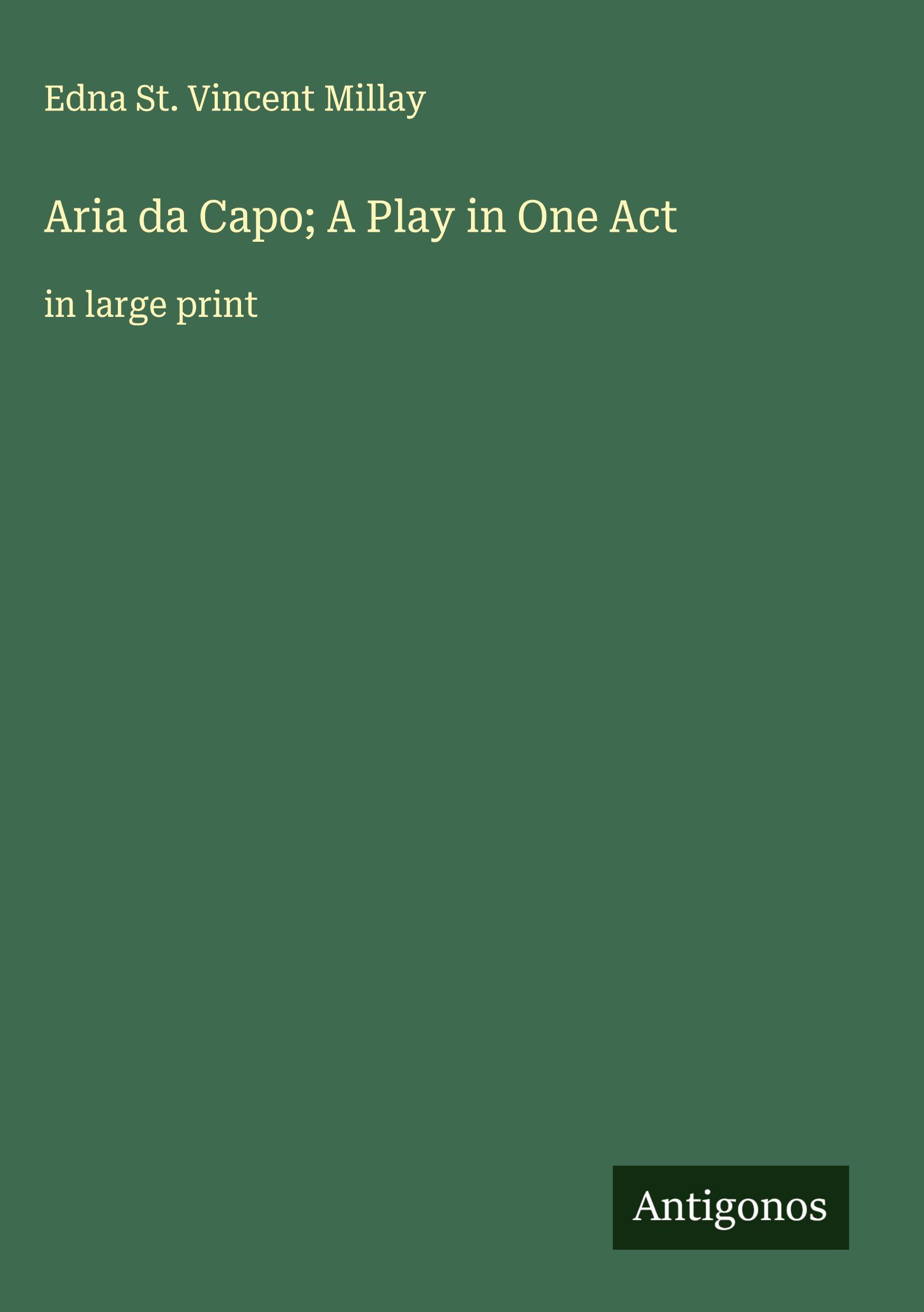 Vorderes Coverbild Aria da Capo; A Play in One Act