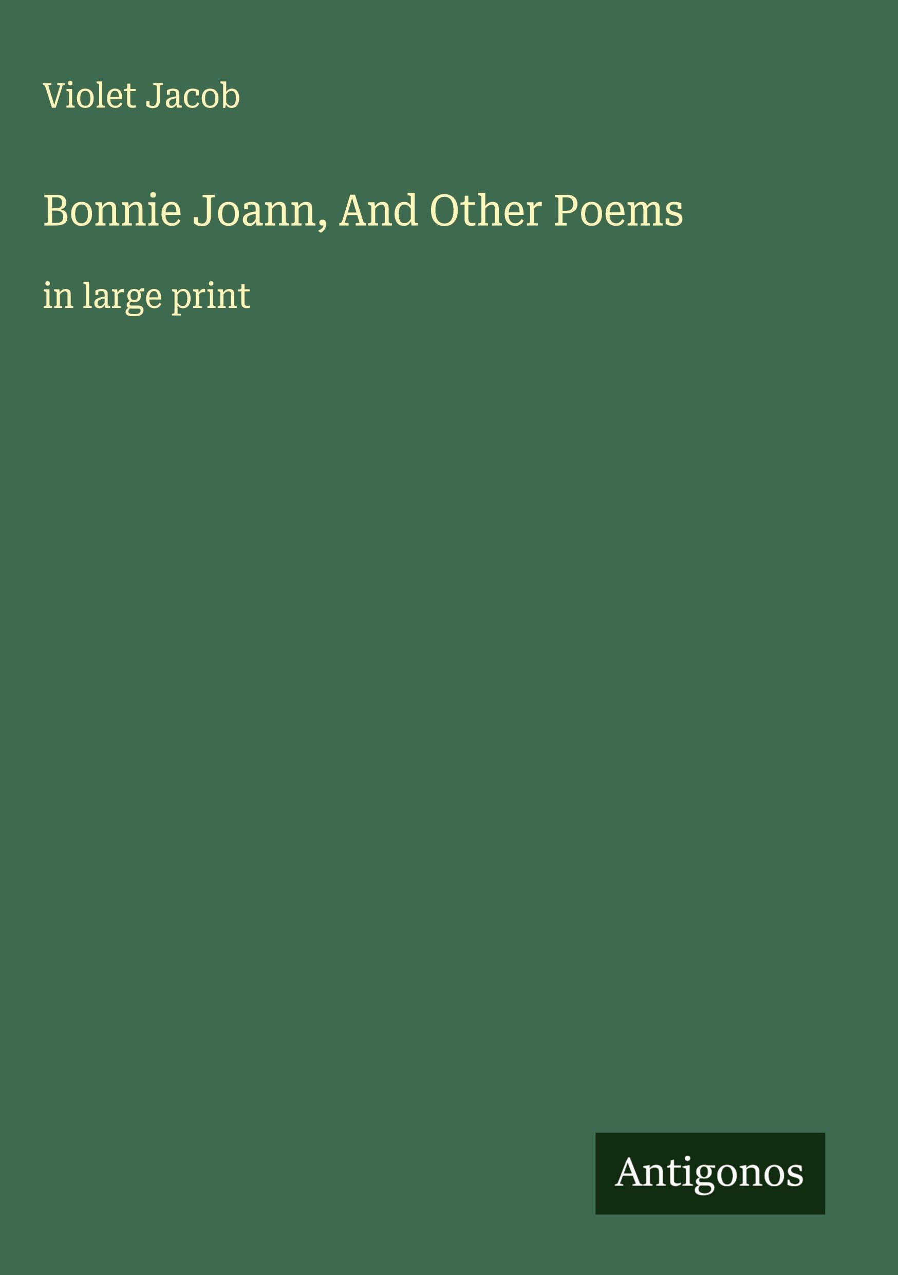 Vorderes Coverbild Bonnie Joann, And Other Poems