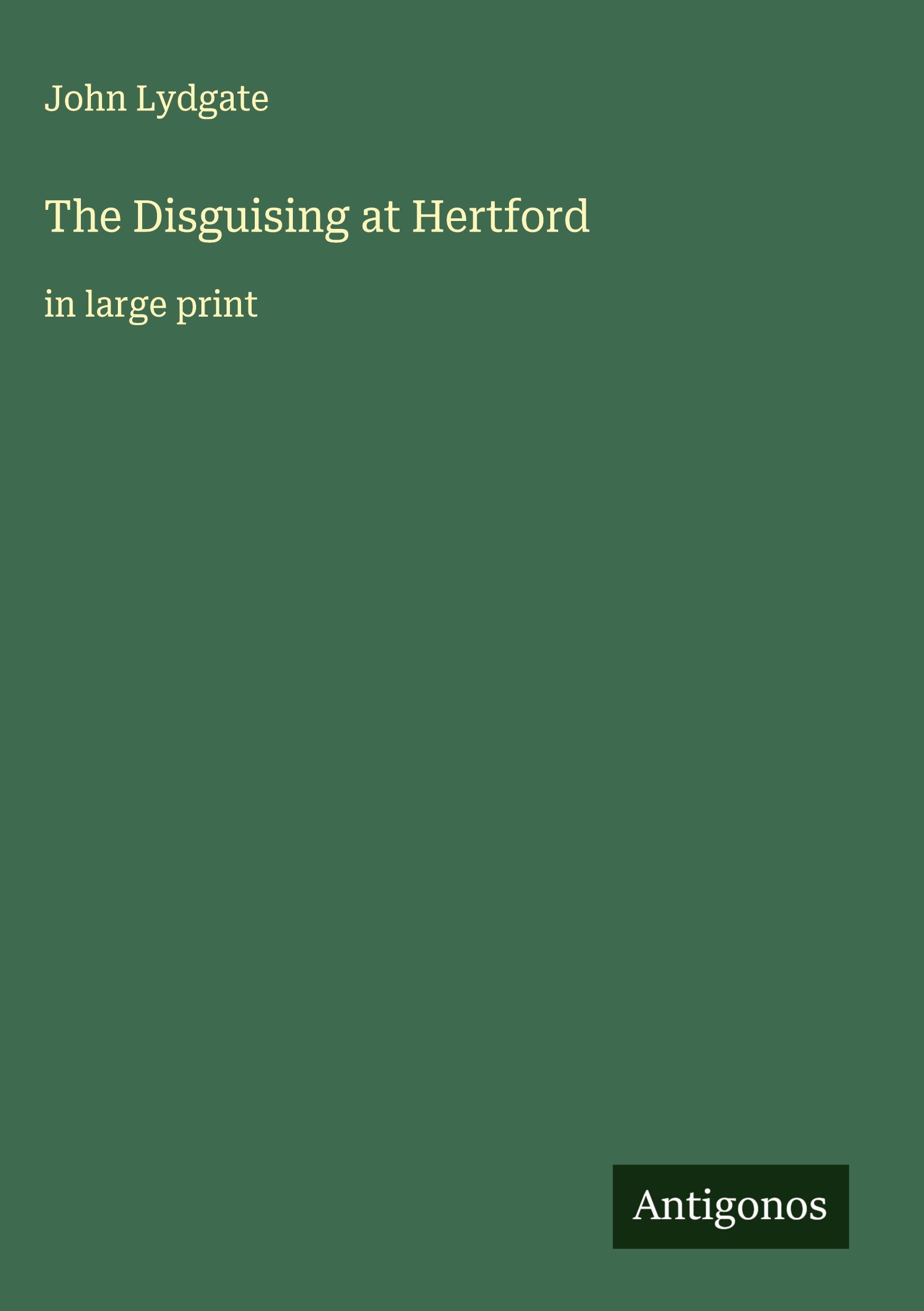 Vorderes Coverbild The Disguising at Hertford