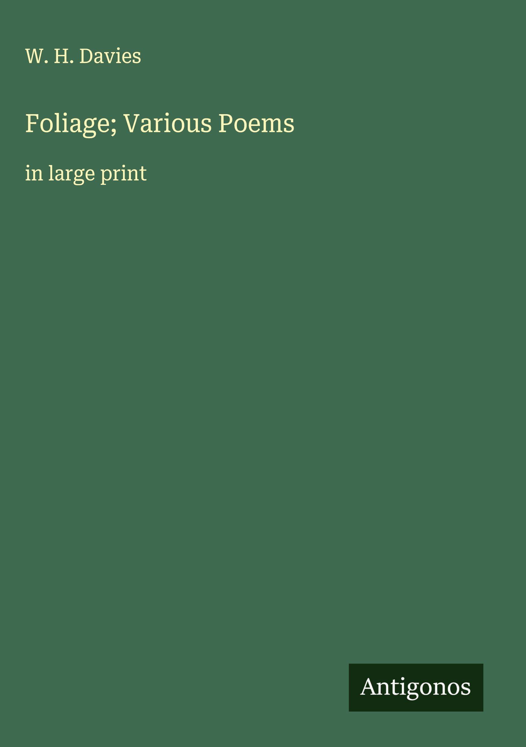 Vorderes Coverbild Foliage; Various Poems