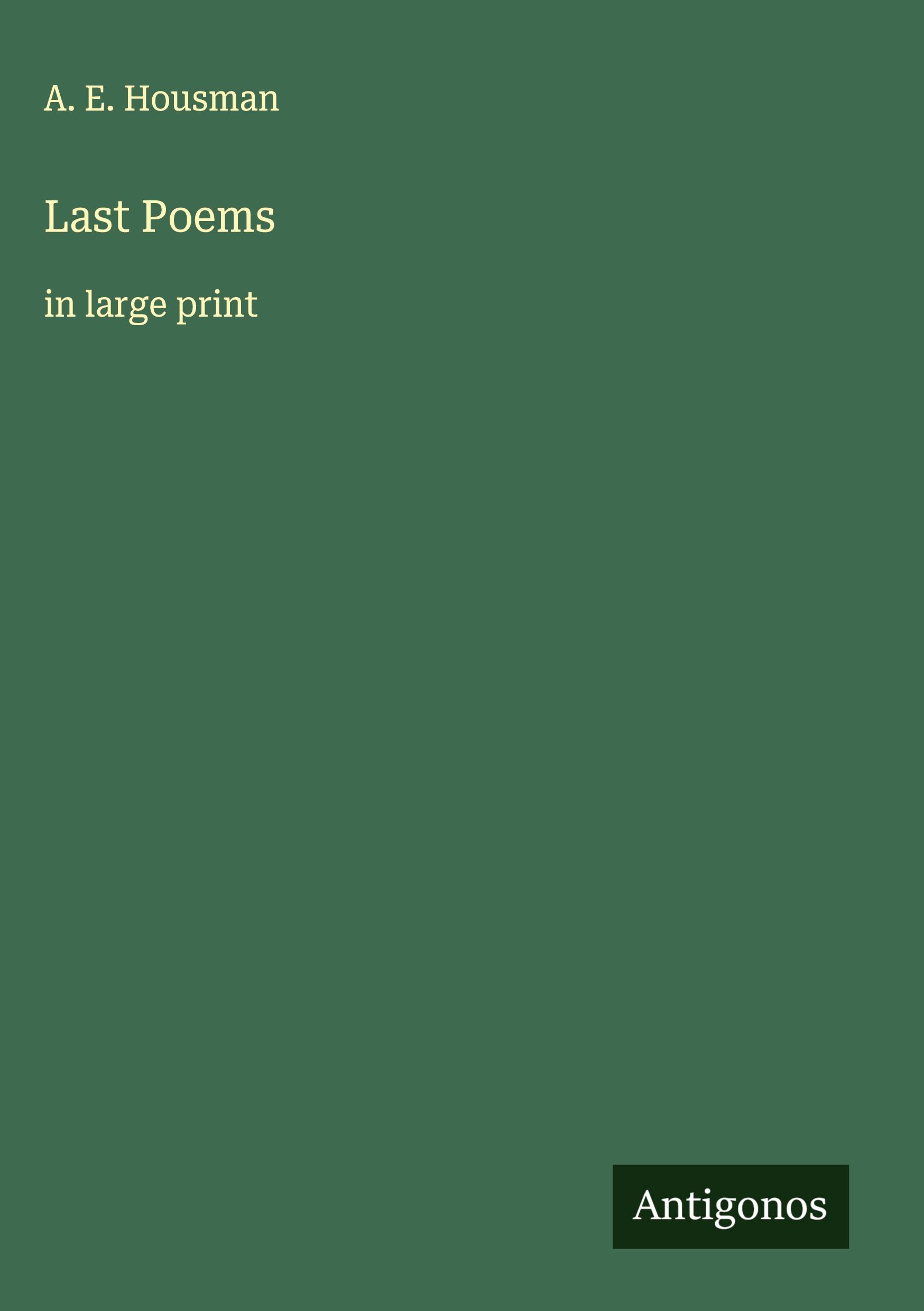 Vorderes Coverbild Last Poems