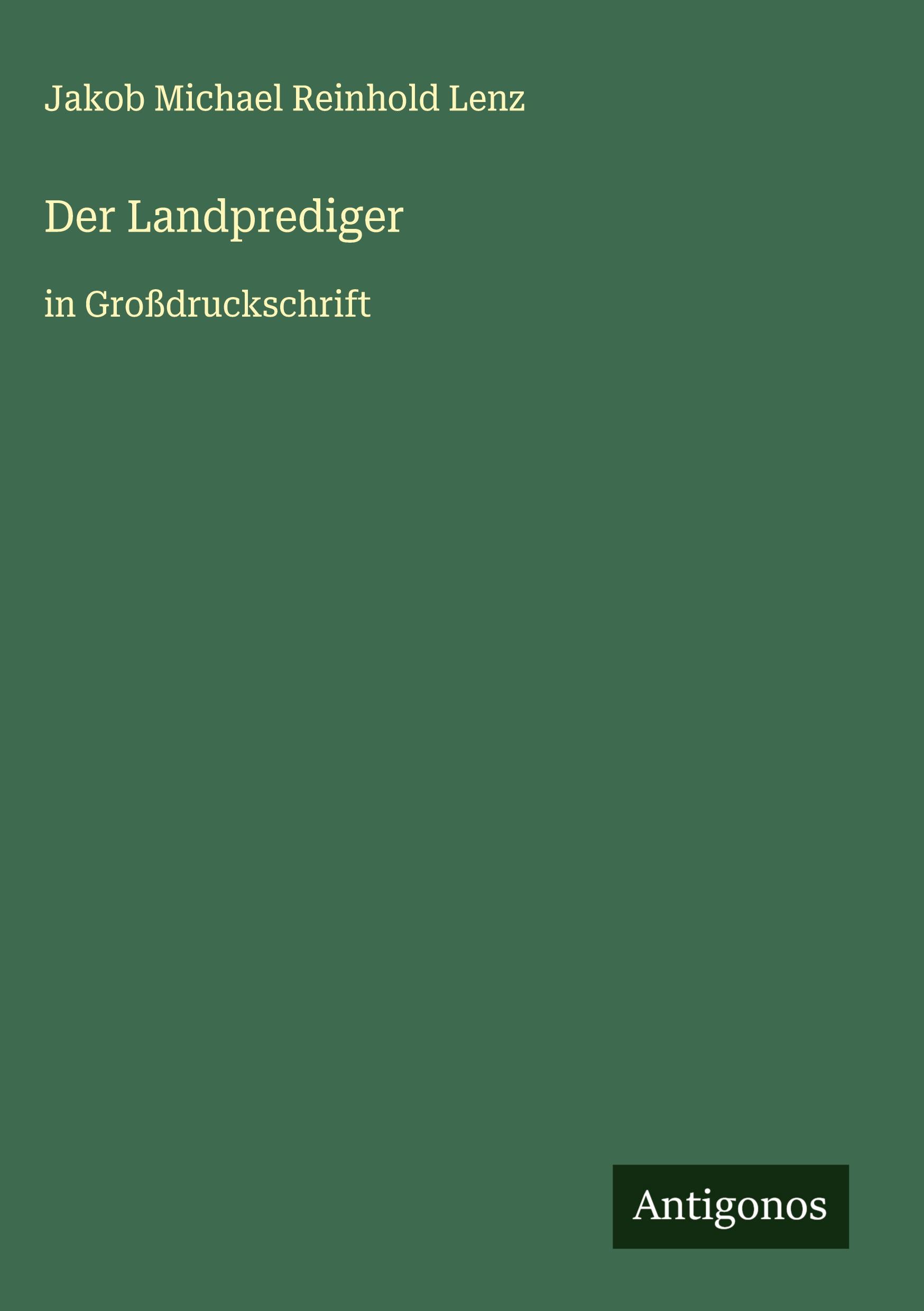 Vorderes Coverbild Der Landprediger