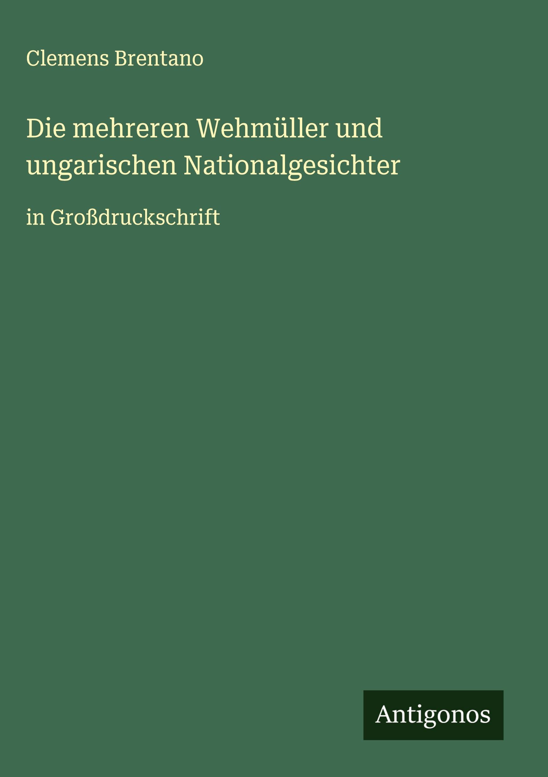 Vorderes Coverbild Die mehreren Wehmüller und ungarischen Nationalgesichter