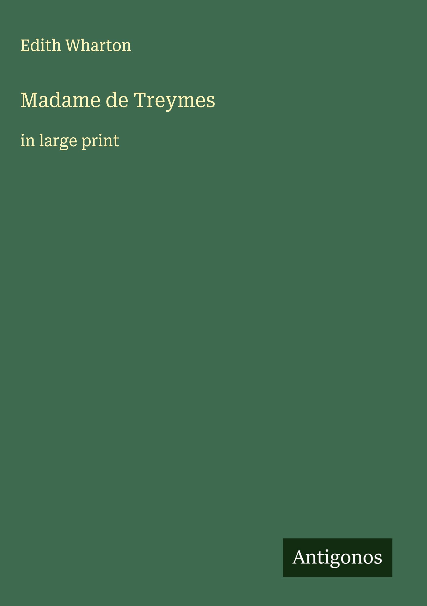Vorderes Coverbild Madame de Treymes