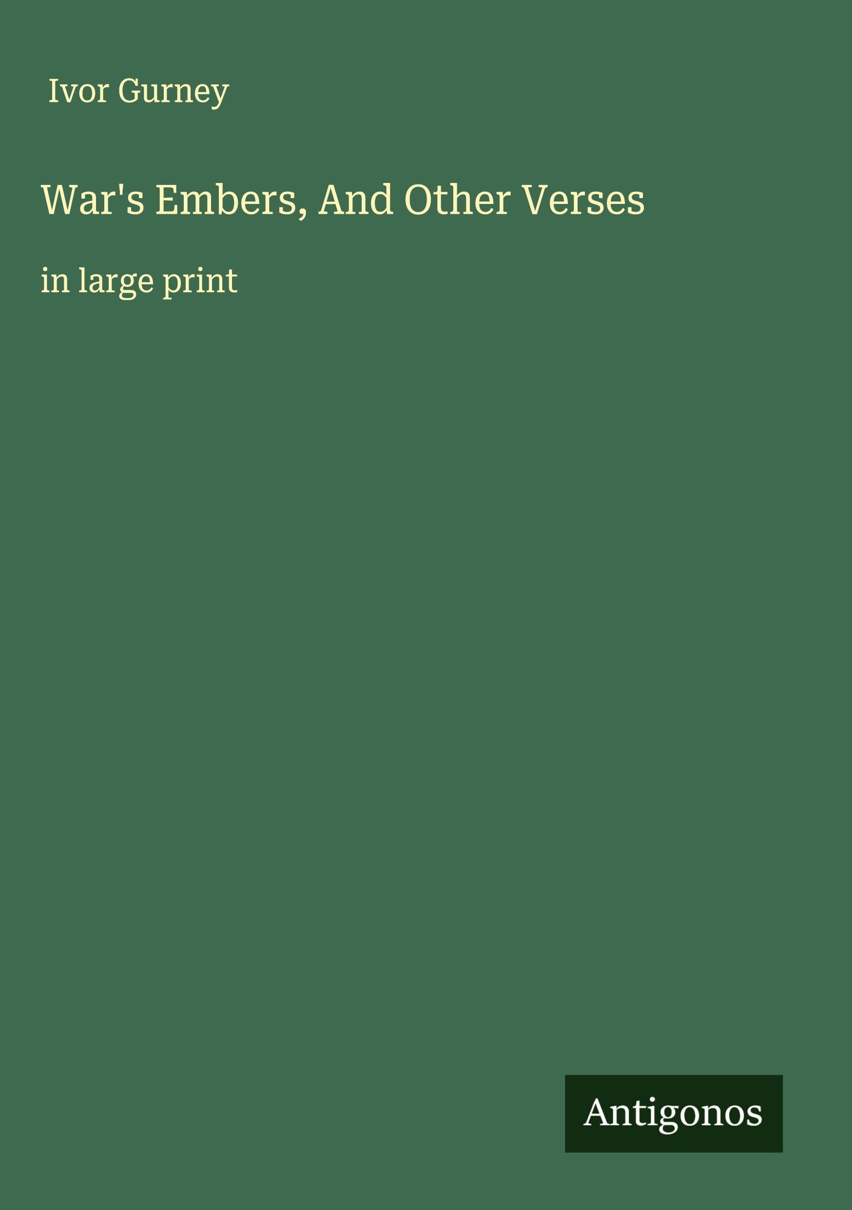 Vorderes Coverbild War's Embers, And Other Verses