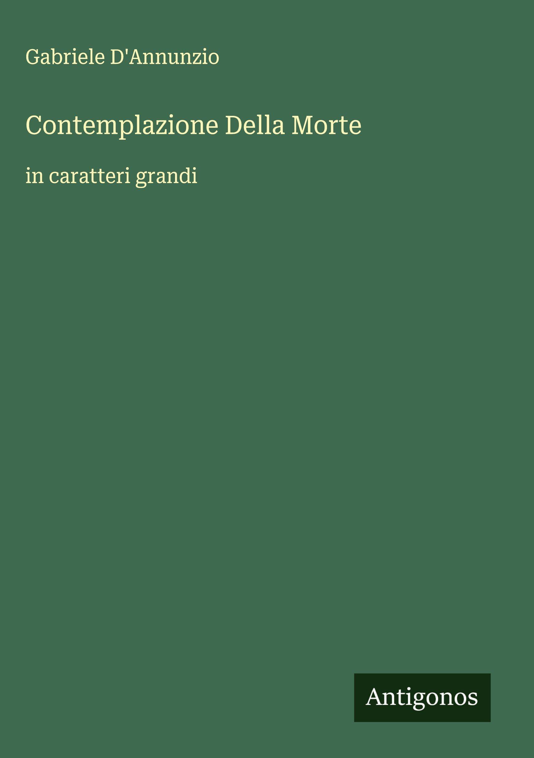 Vorderes Coverbild Contemplazione Della Morte