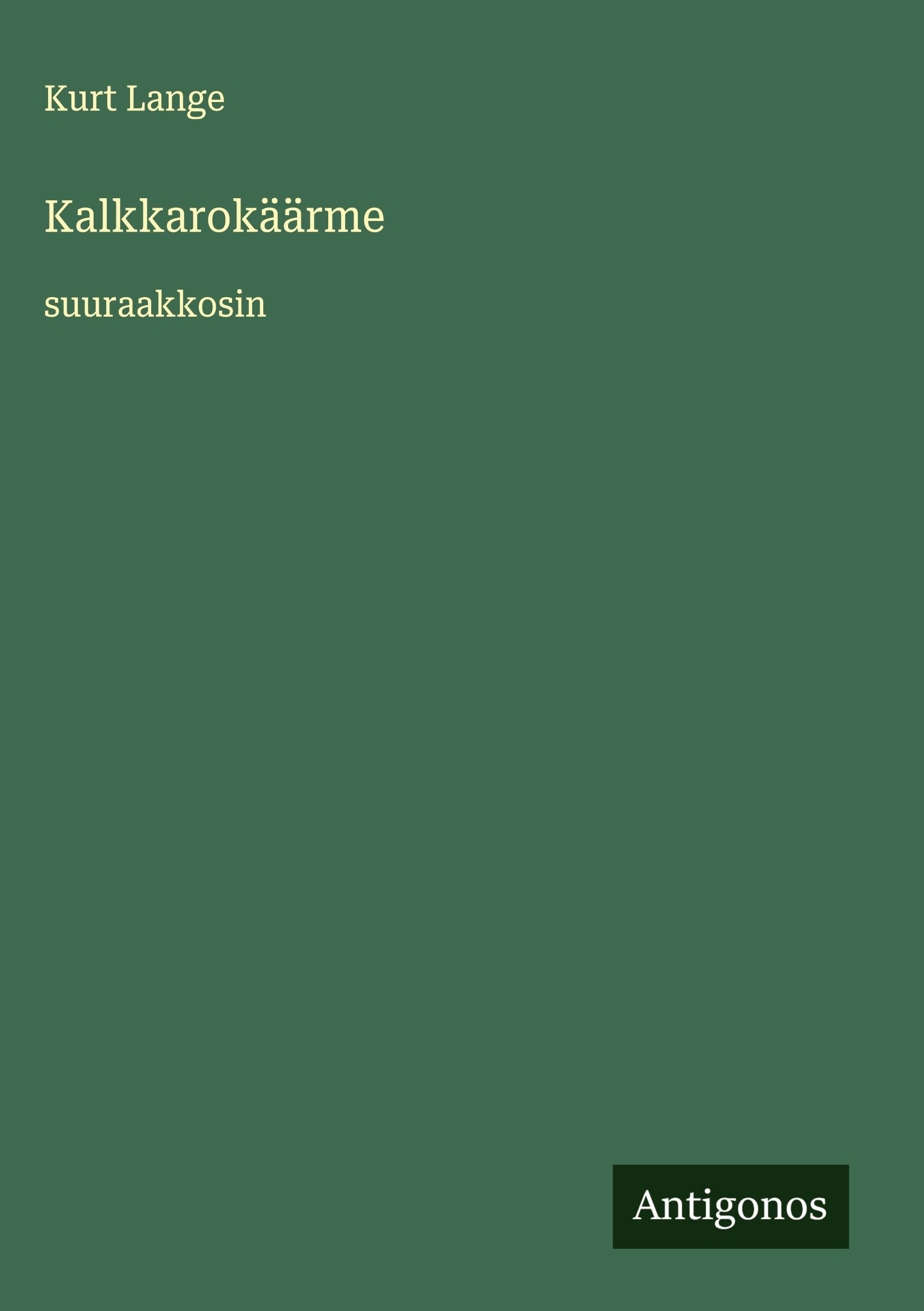Vorderes Coverbild Kalkkarokäärme
