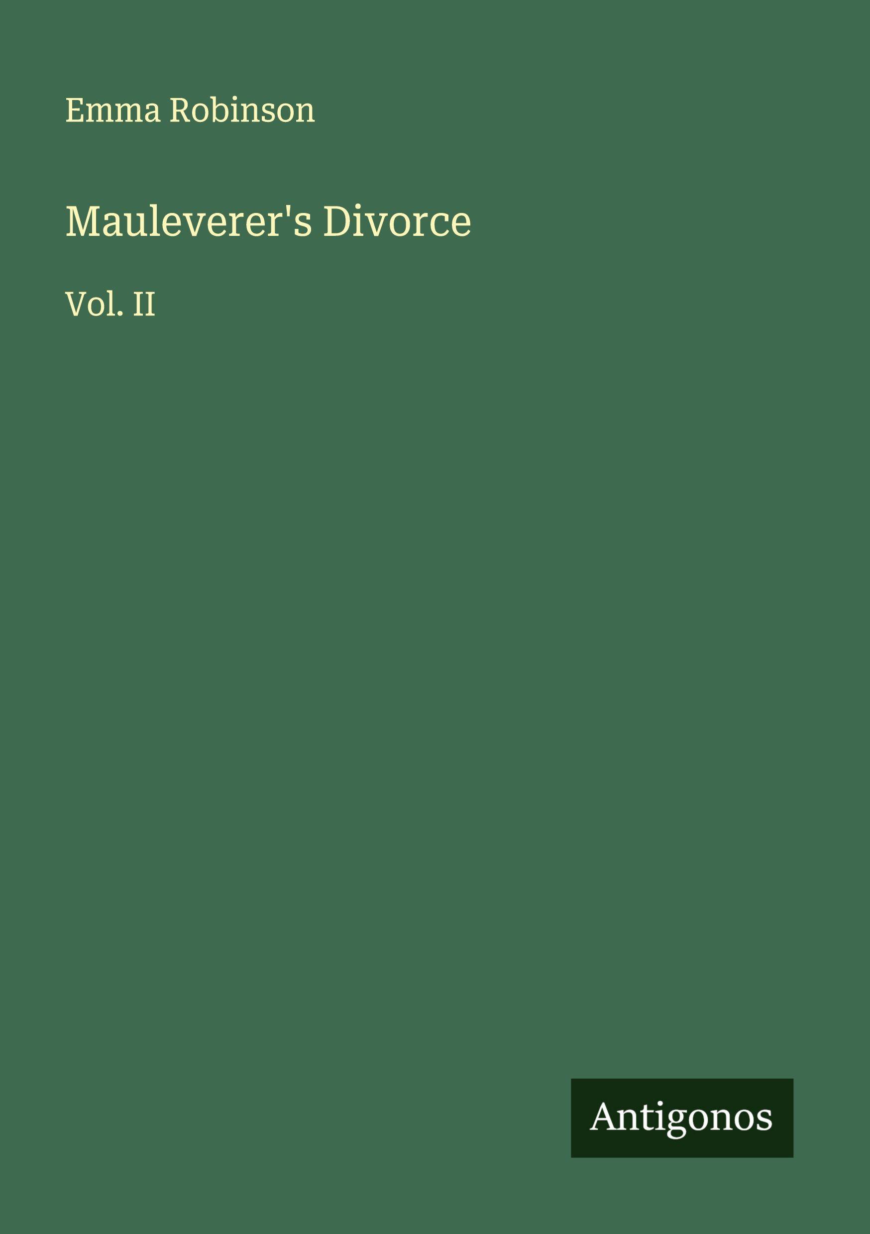 Vorderes Coverbild Mauleverer's Divorce