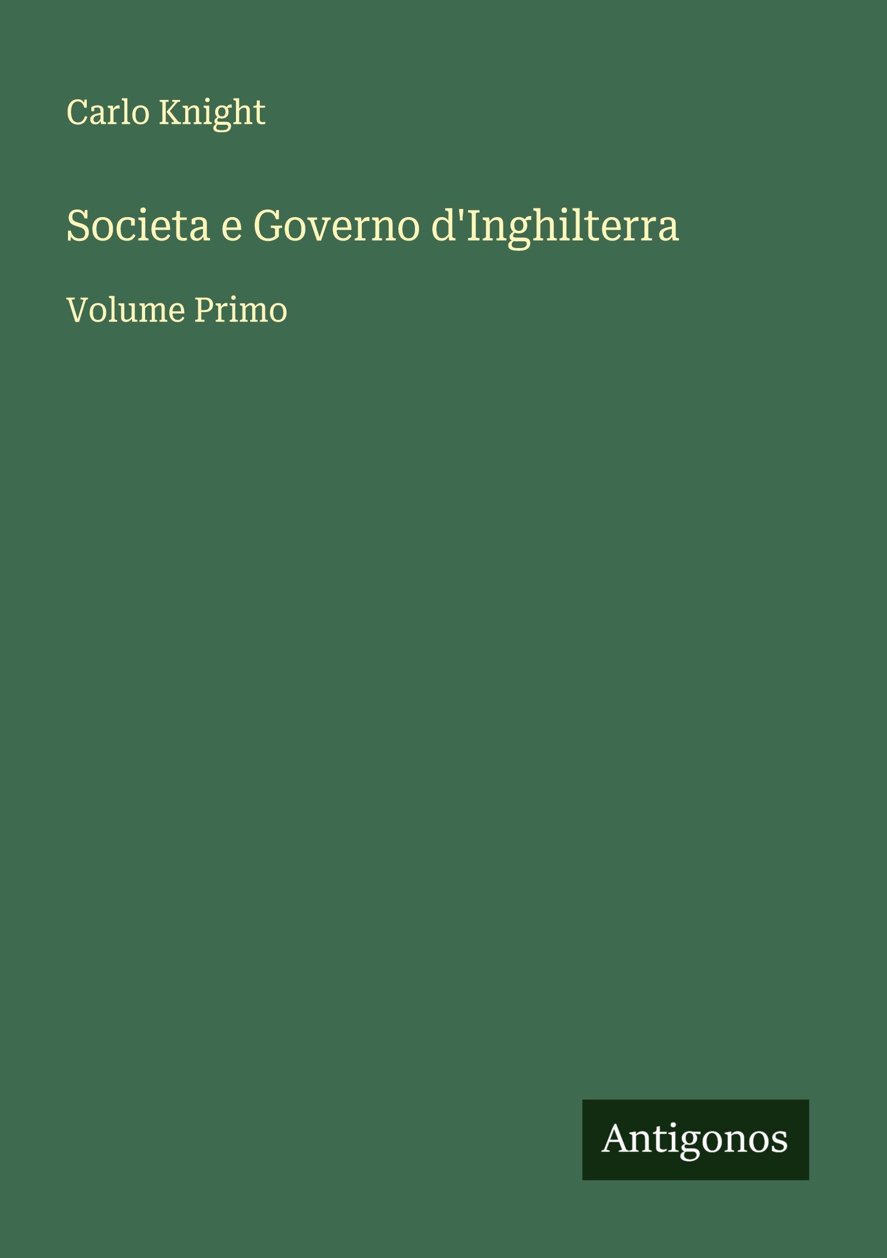 Vorderes Coverbild Societa e Governo d'Inghilterra