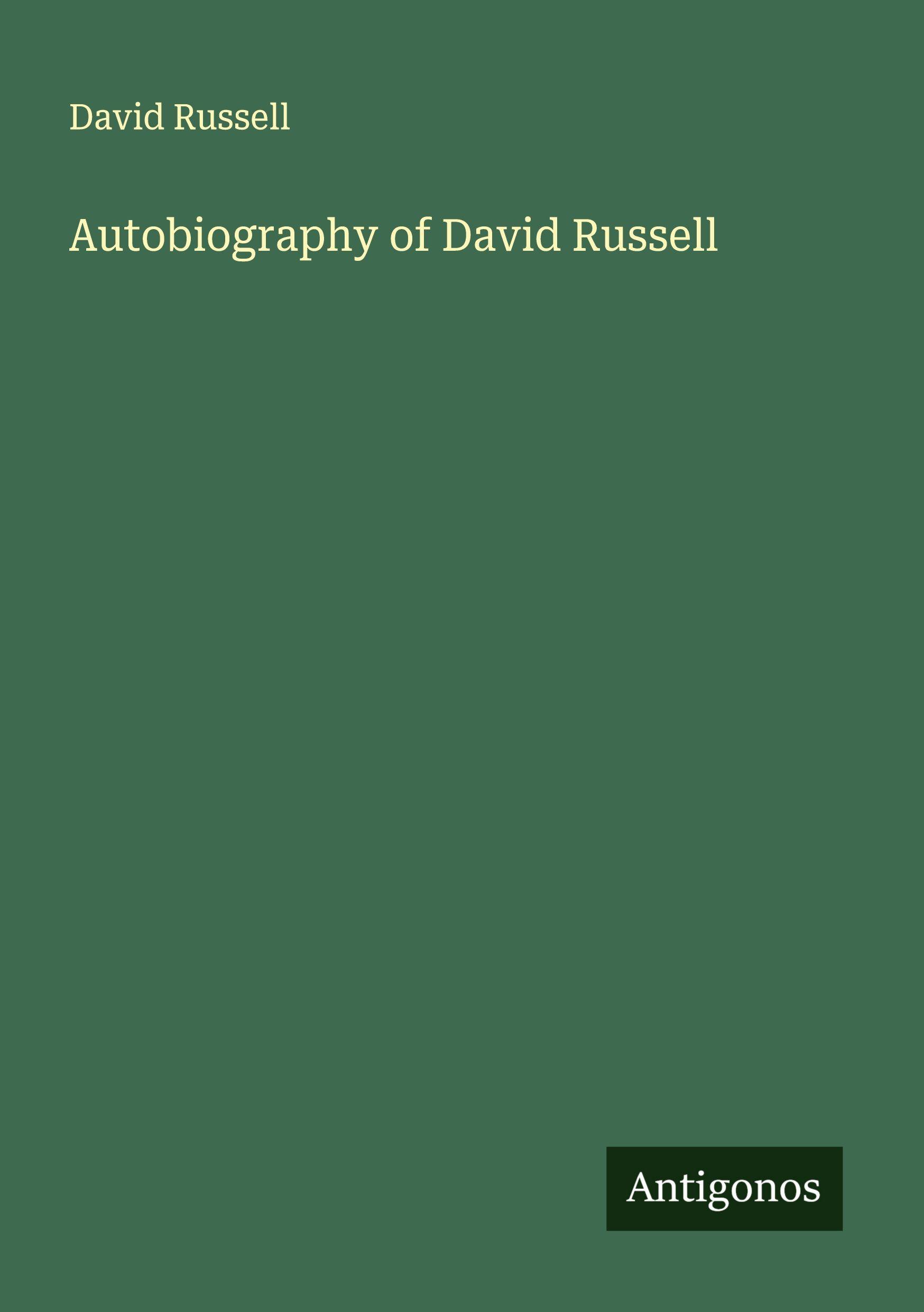 Vorderes Coverbild Autobiography of David Russell