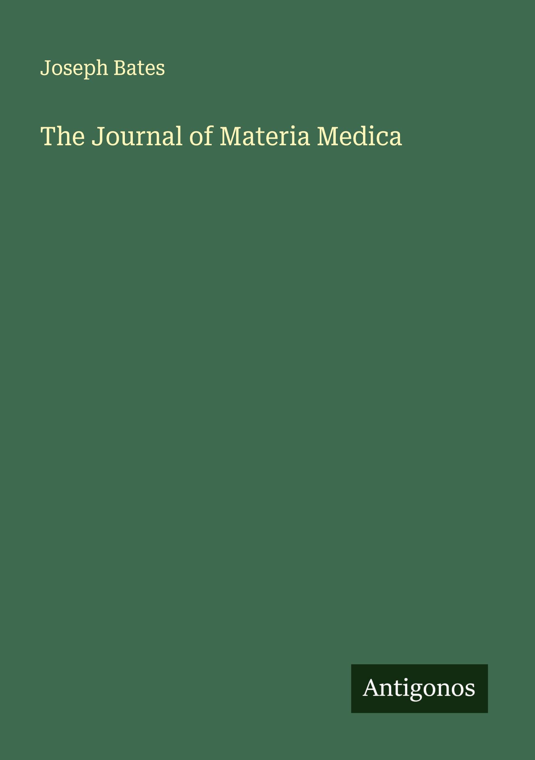 Vorderes Coverbild The Journal of Materia Medica