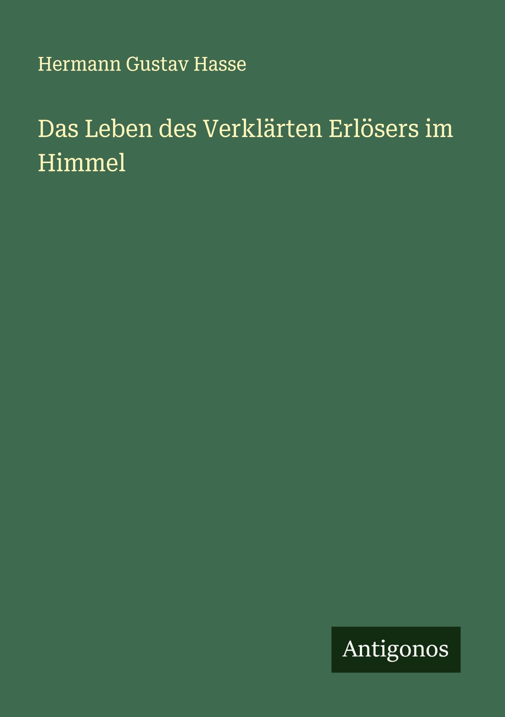 Vorderes Coverbild Das Leben des Verklärten Erlösers im Himmel