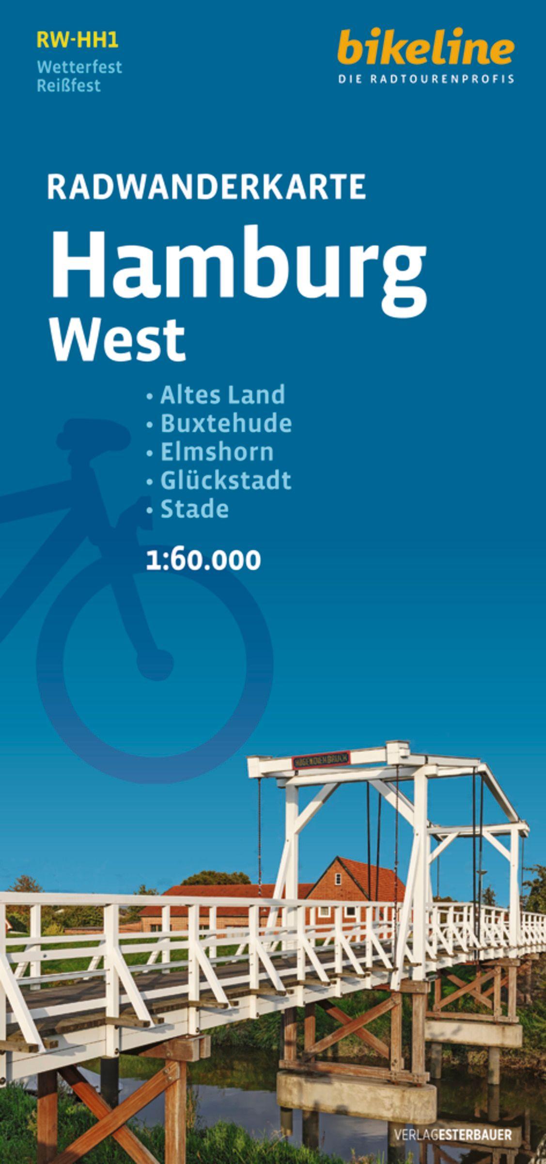 Vorderes Coverbild Radwanderkarte Hamburg West RW-HH1