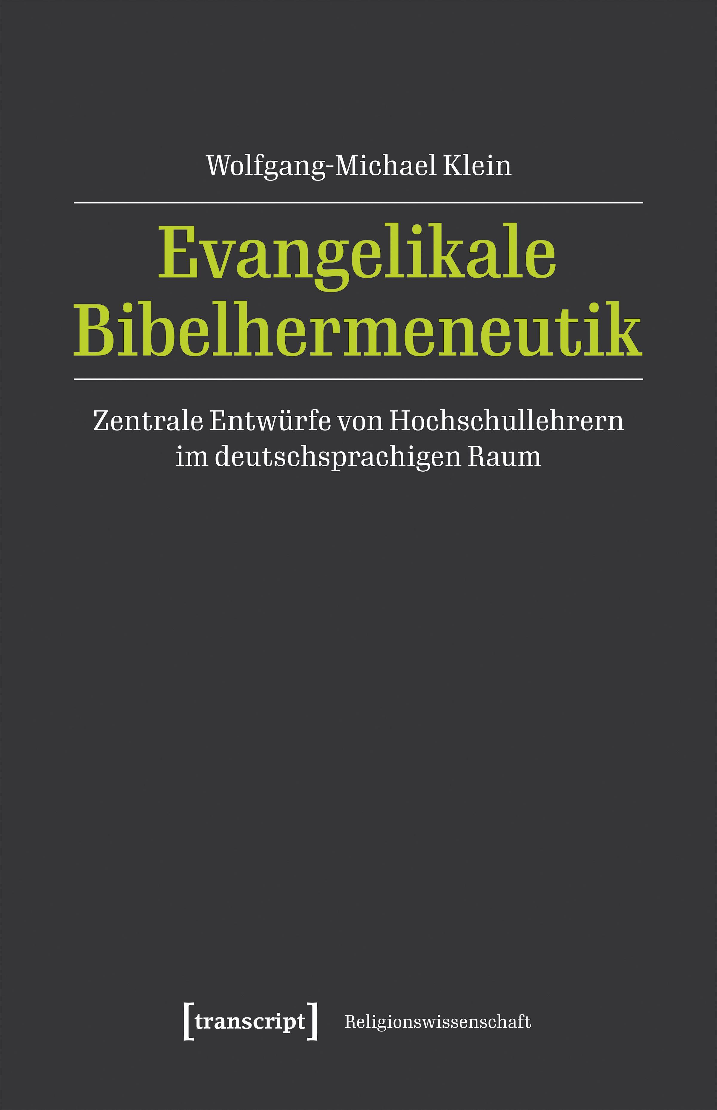 Vorderes Coverbild Evangelikale Bibelhermeneutik