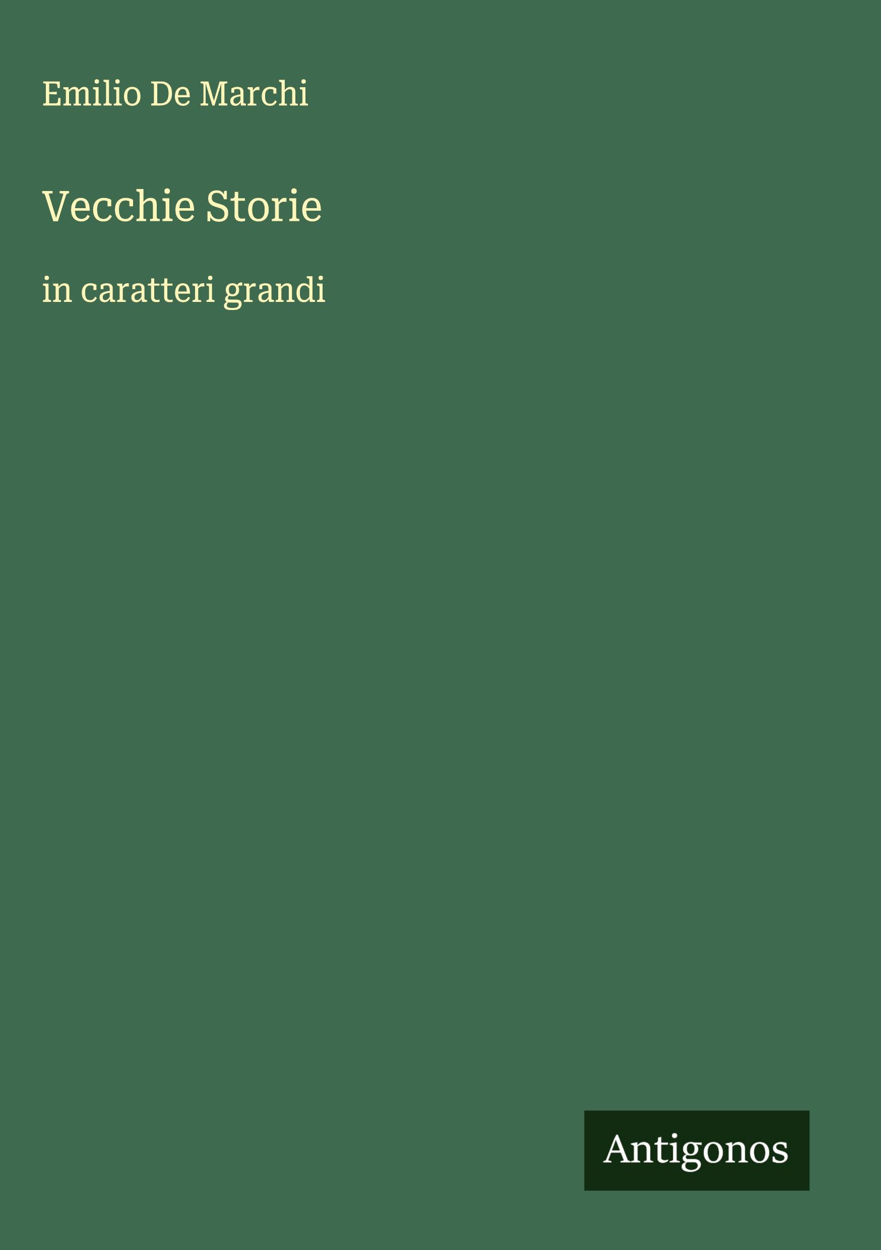 Vorderes Coverbild Vecchie Storie