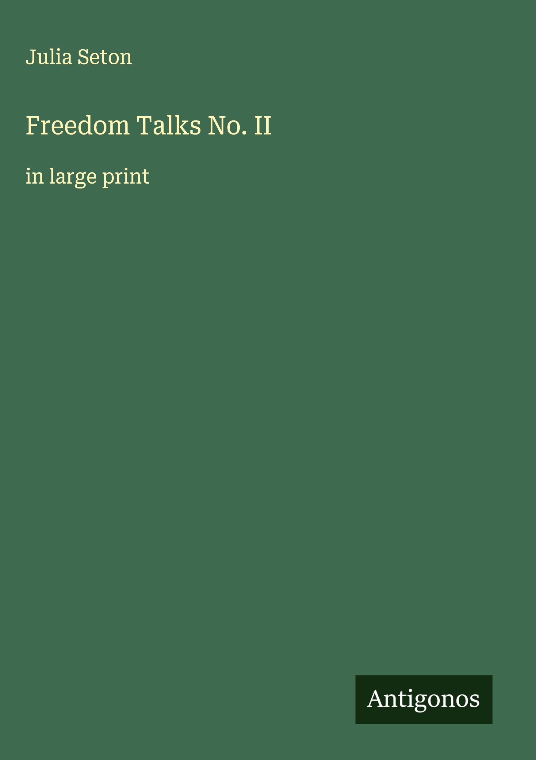Vorderes Coverbild Freedom Talks No. II
