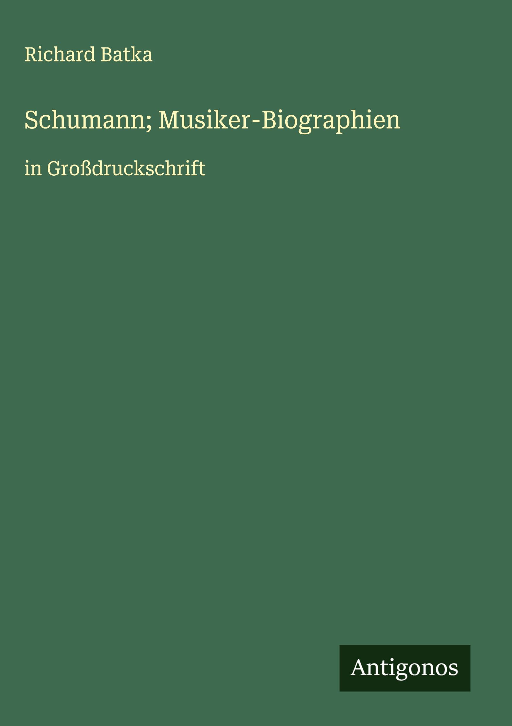 Vorderes Coverbild Schumann; Musiker-Biographien