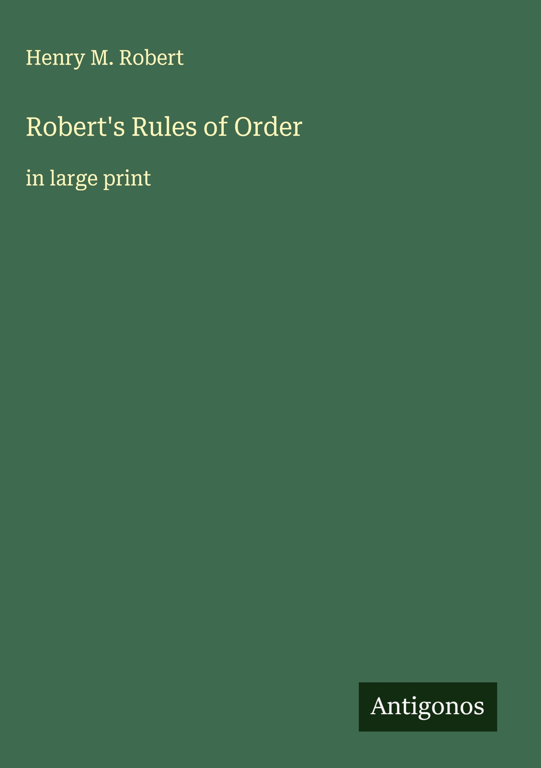 Vorderes Coverbild Robert's Rules of Order