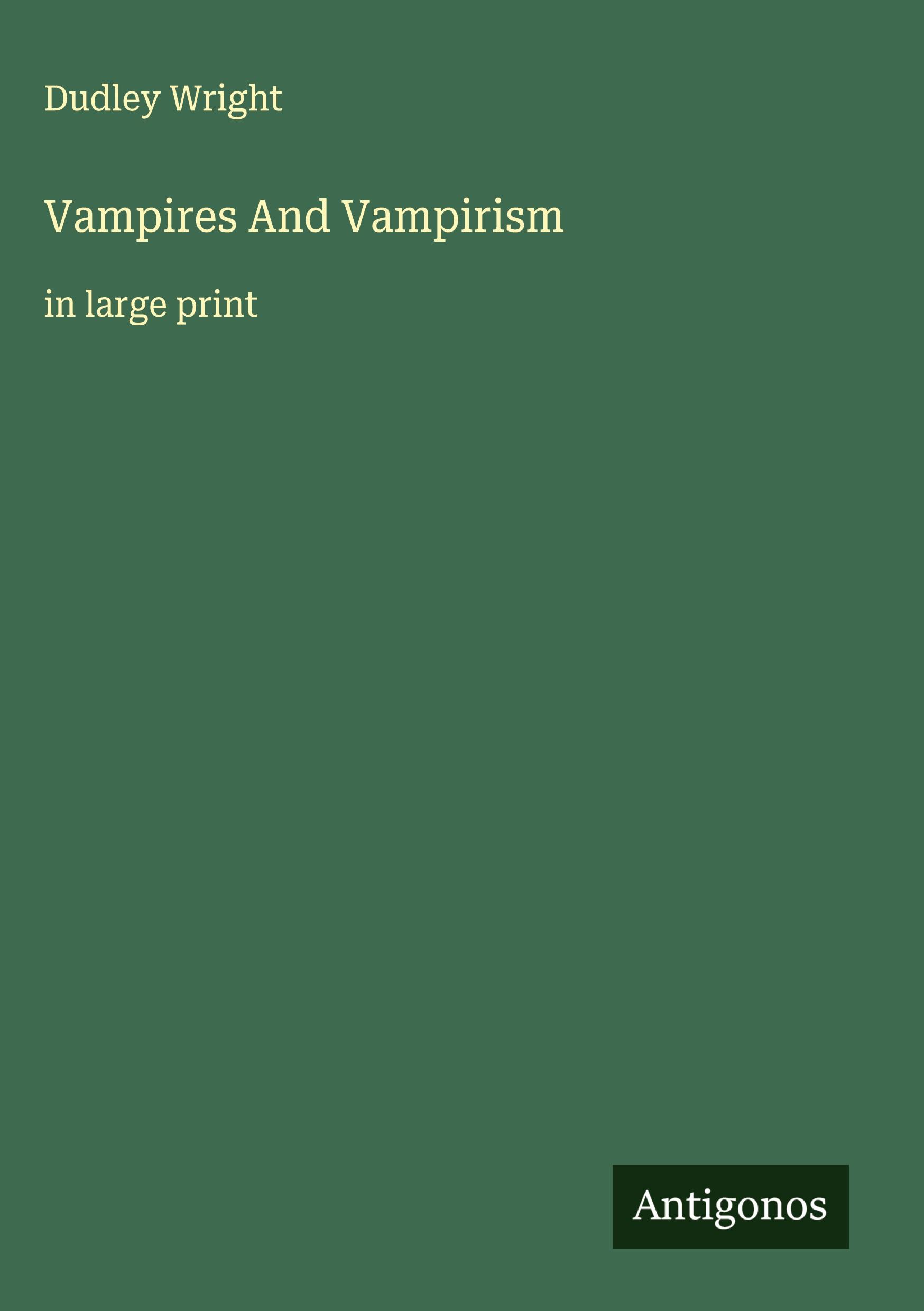 Vorderes Coverbild Vampires And Vampirism
