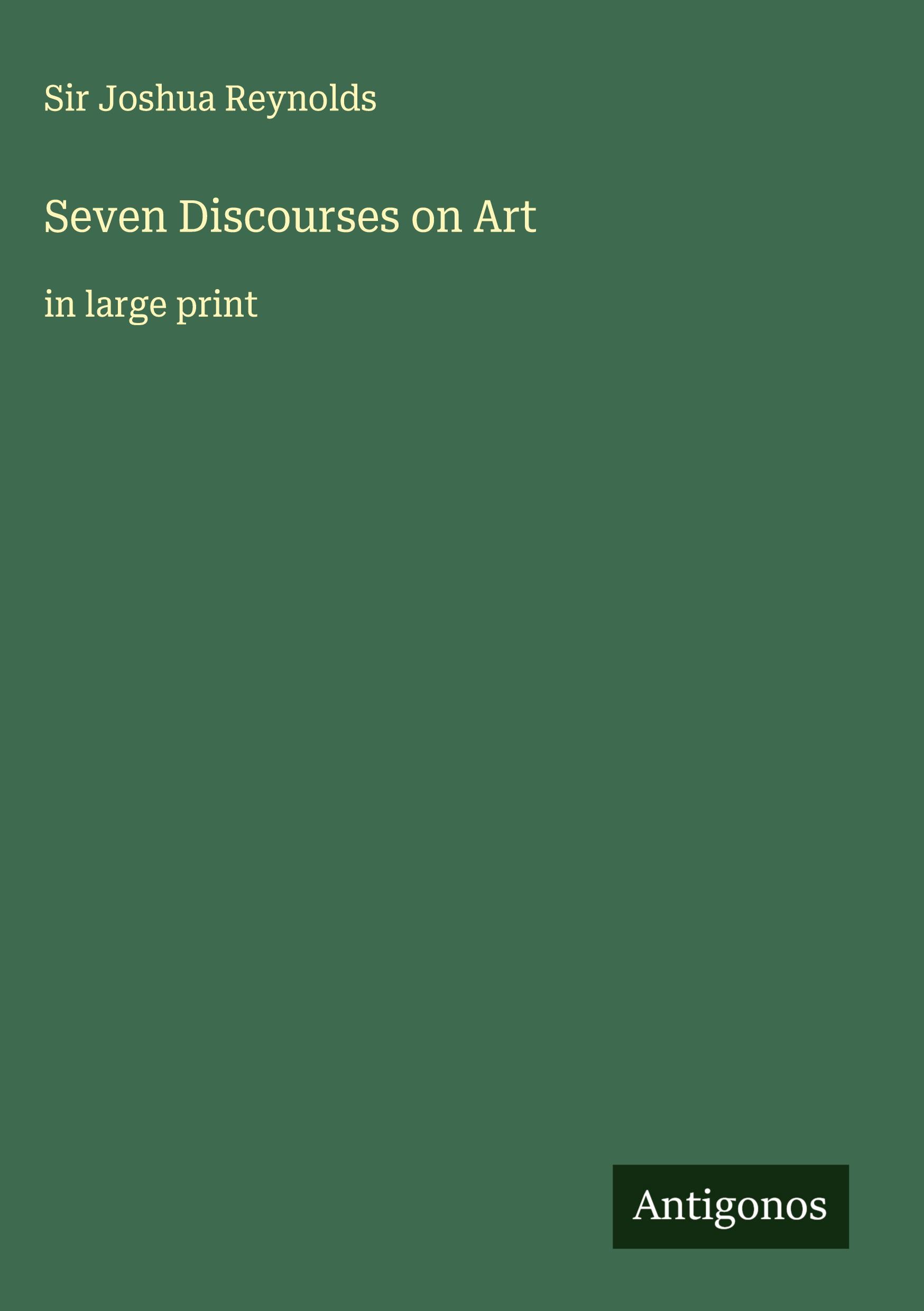 Vorderes Coverbild Seven Discourses on Art