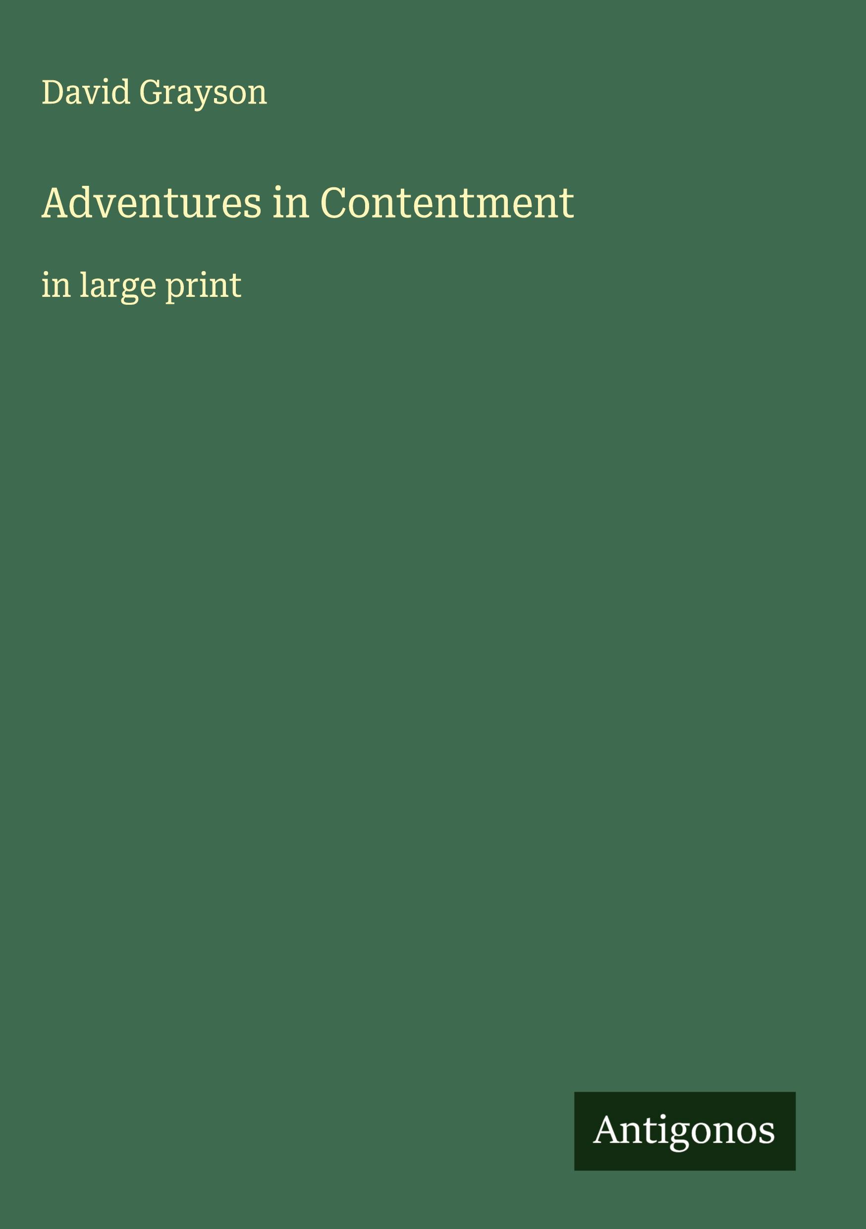 Vorderes Coverbild Adventures in Contentment