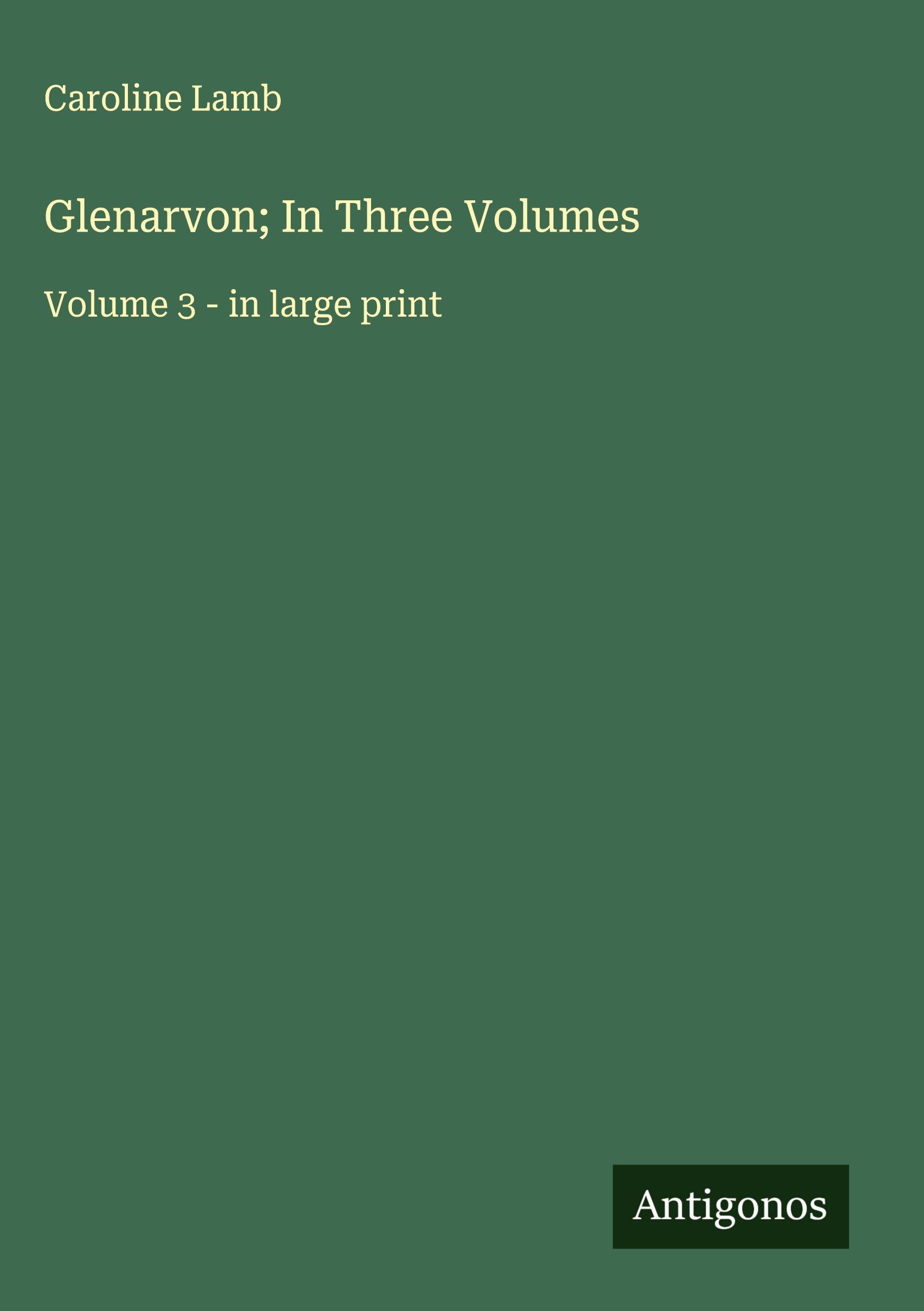 Vorderes Coverbild Glenarvon; In Three Volumes