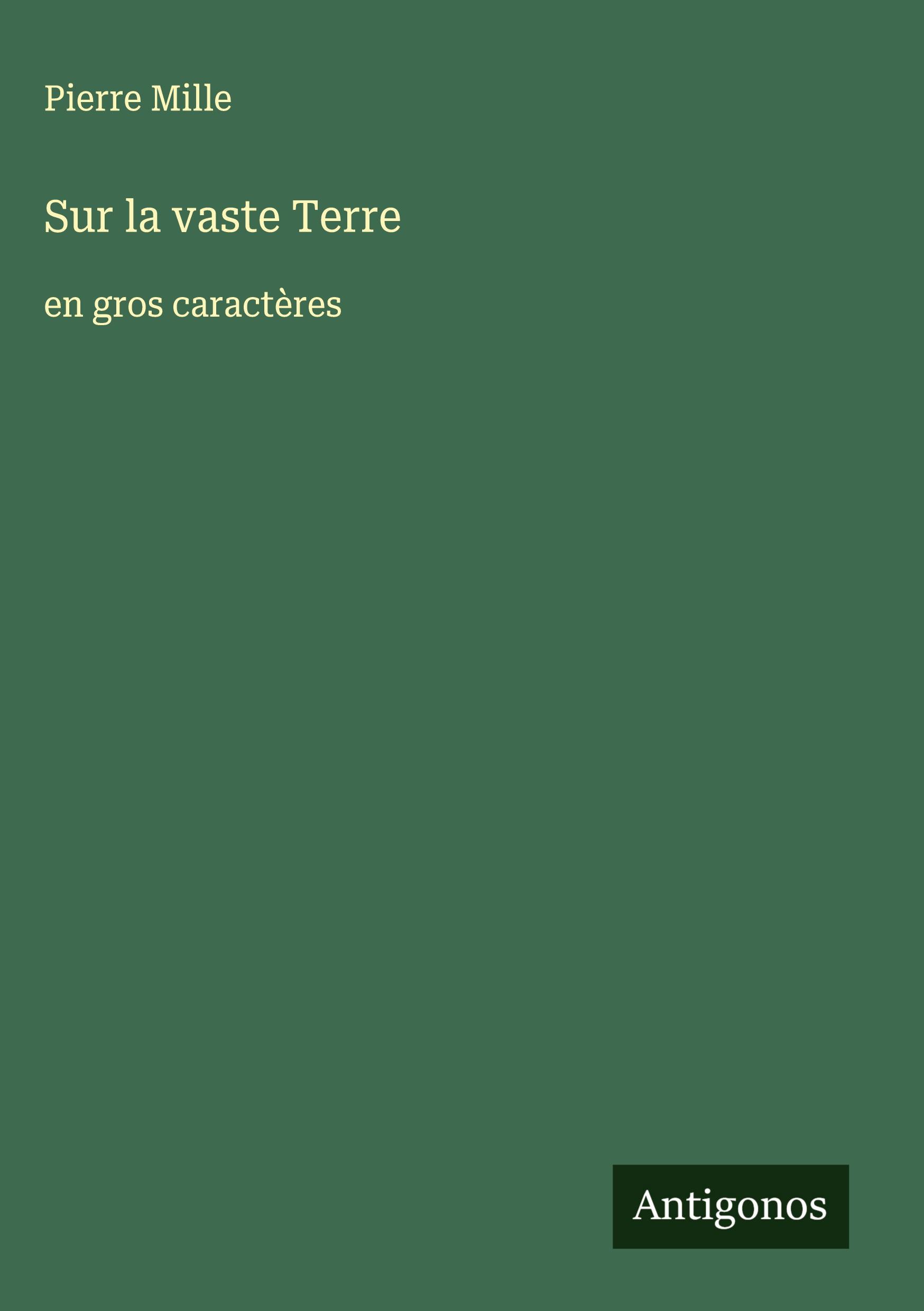 Vorderes Coverbild Sur la vaste Terre