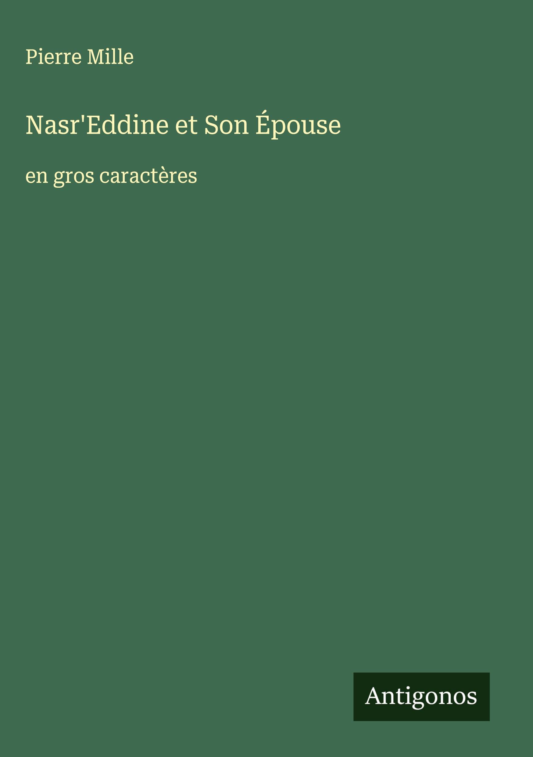 Vorderes Coverbild Nasr'Eddine et Son Épouse