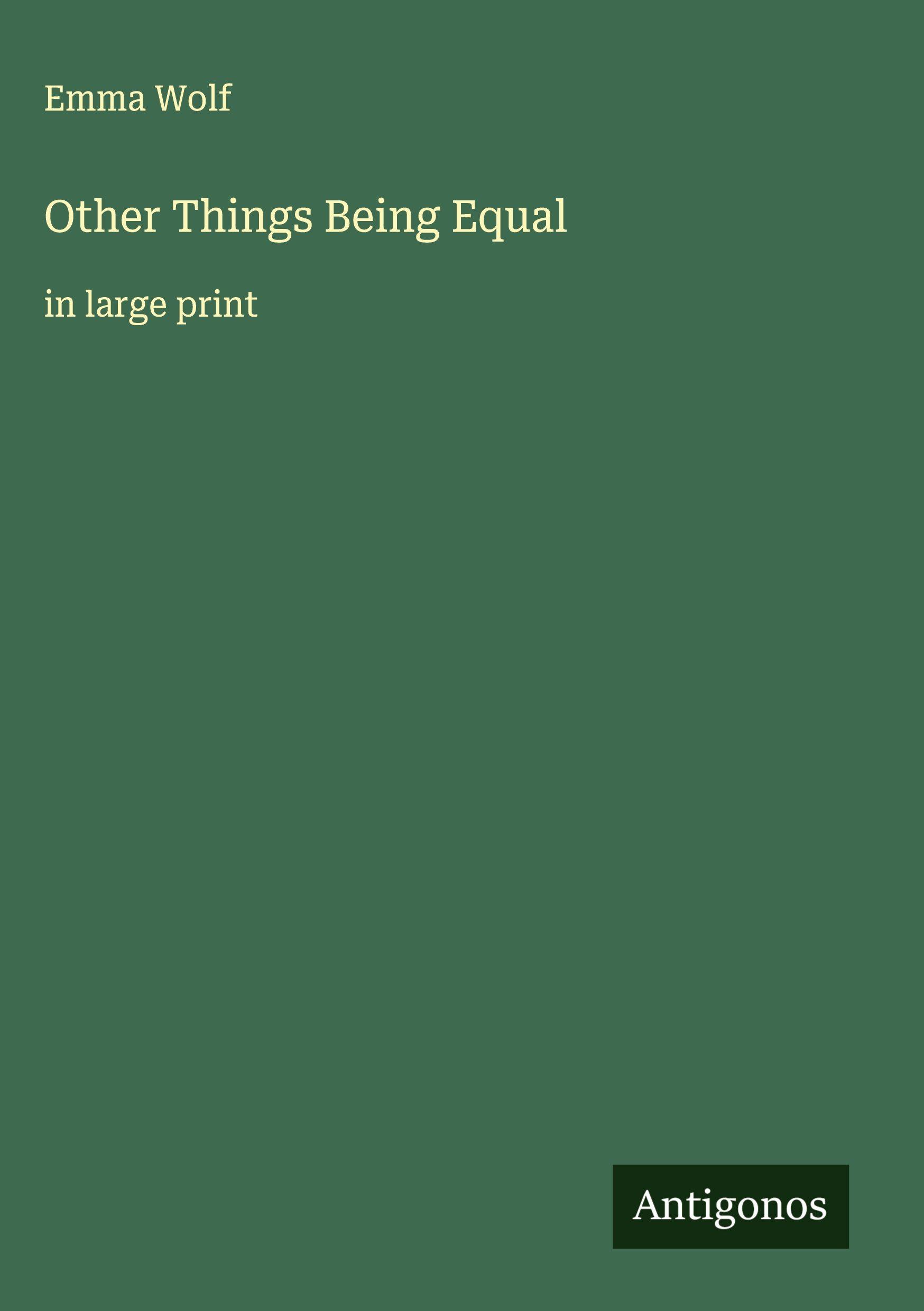 Vorderes Coverbild Other Things Being Equal