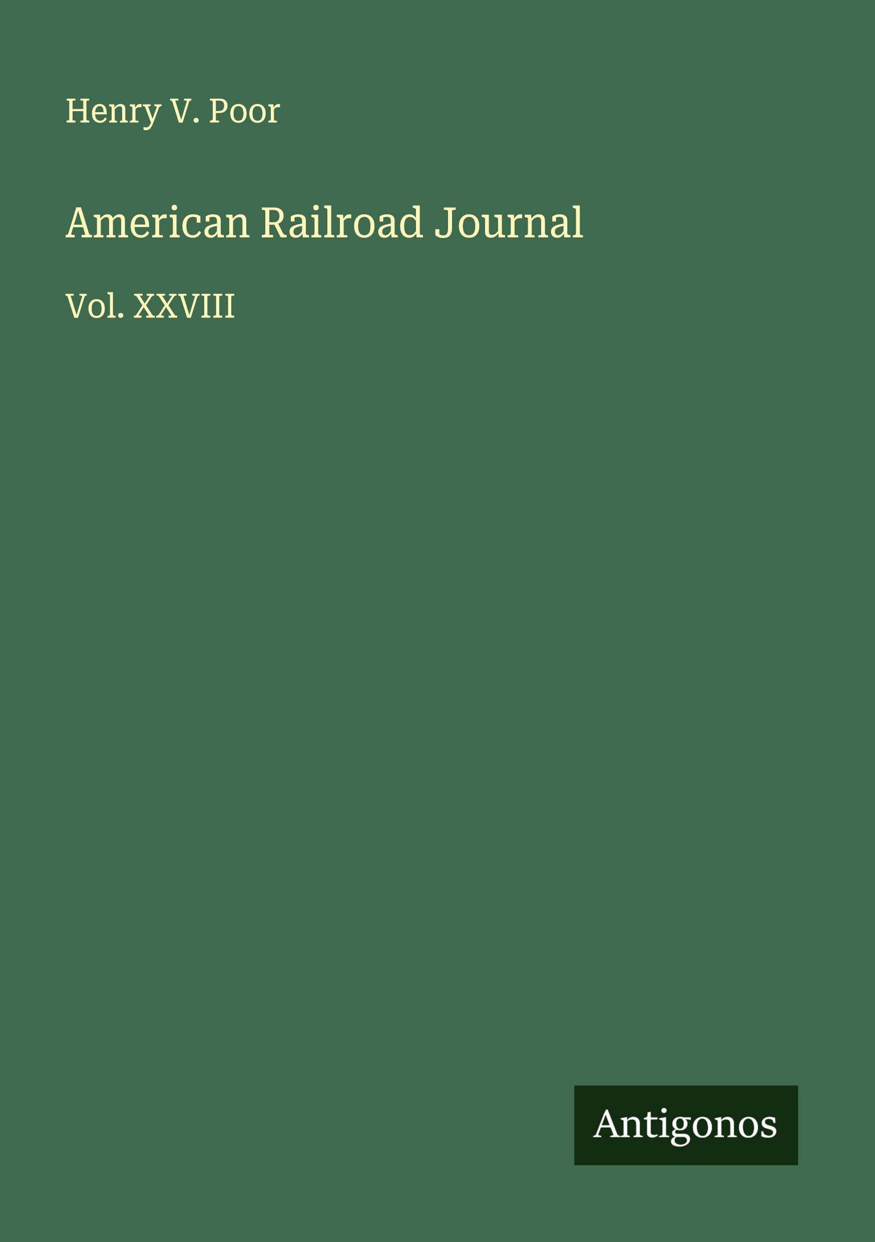 Vorderes Coverbild American Railroad Journal