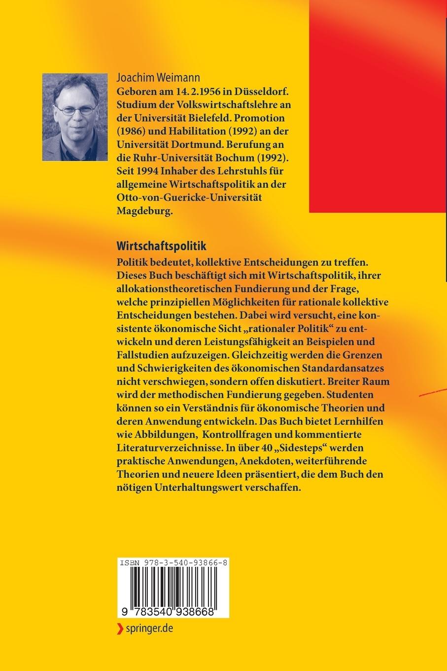 Rückseitencover Wirtschaftspolitik