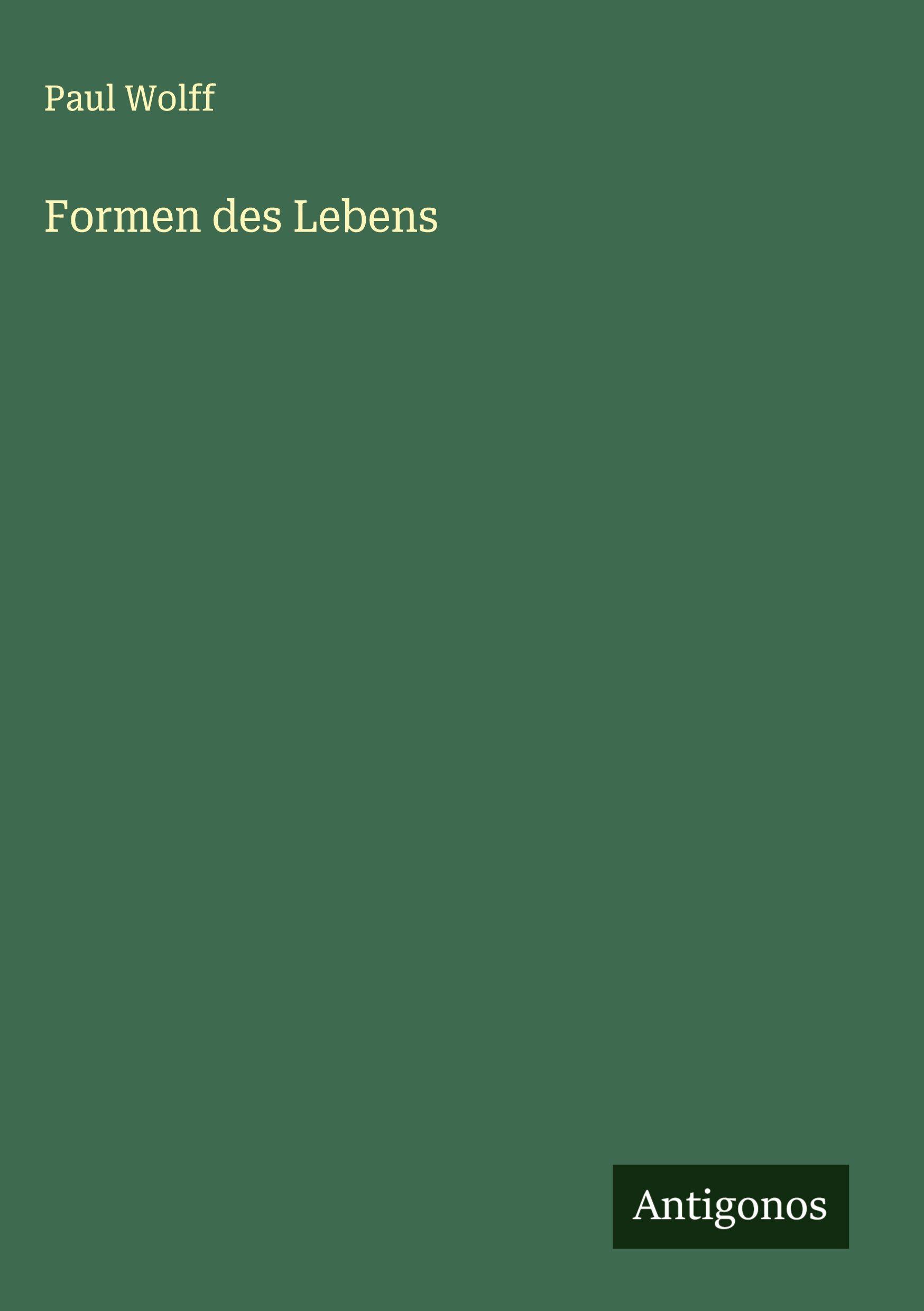Vorderes Coverbild Formen des Lebens