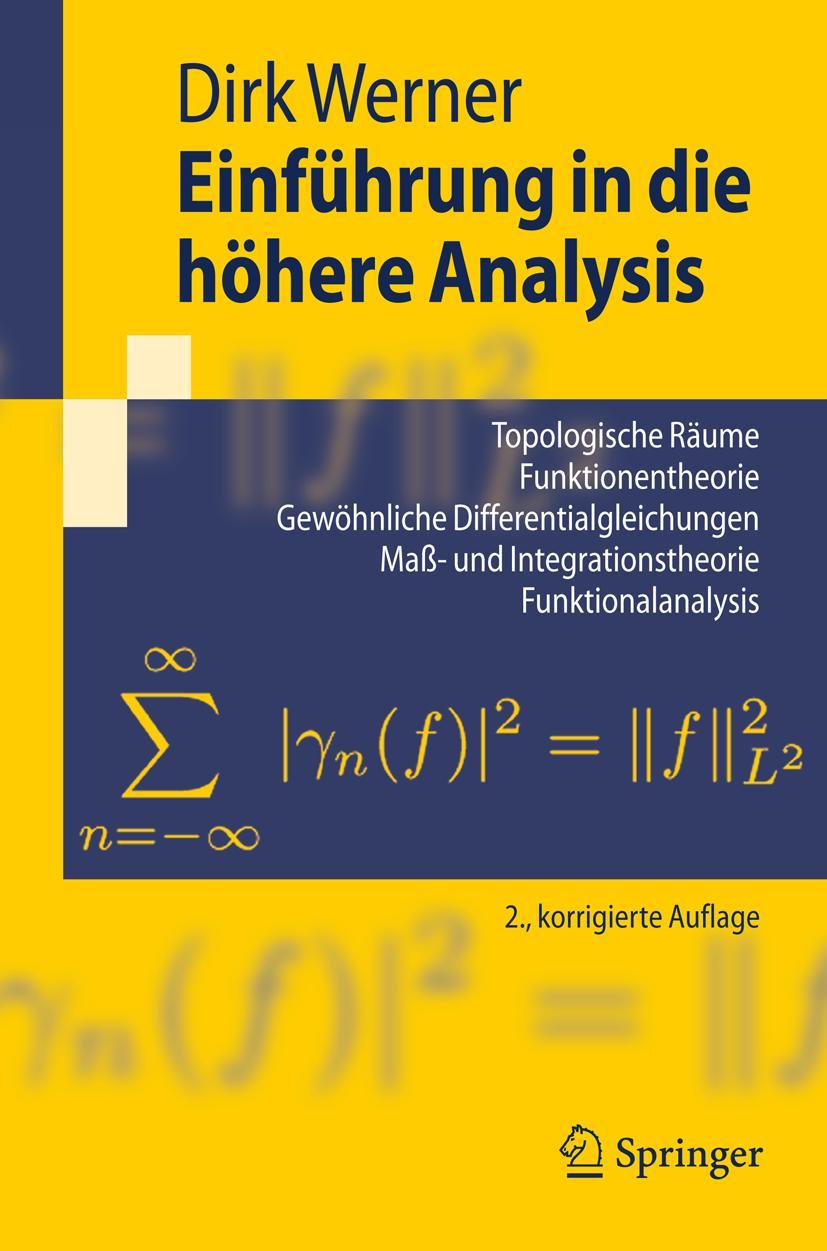 Vorderes Coverbild Einführung in die höhere Analysis