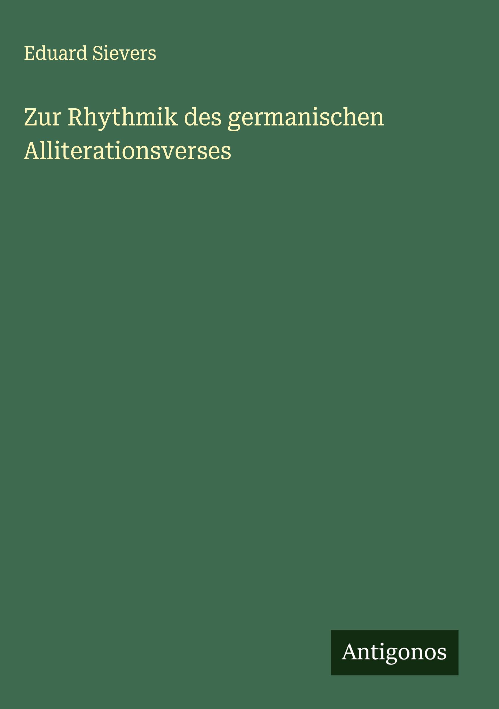 Vorderes Coverbild Zur Rhythmik des germanischen Alliterationsverses
